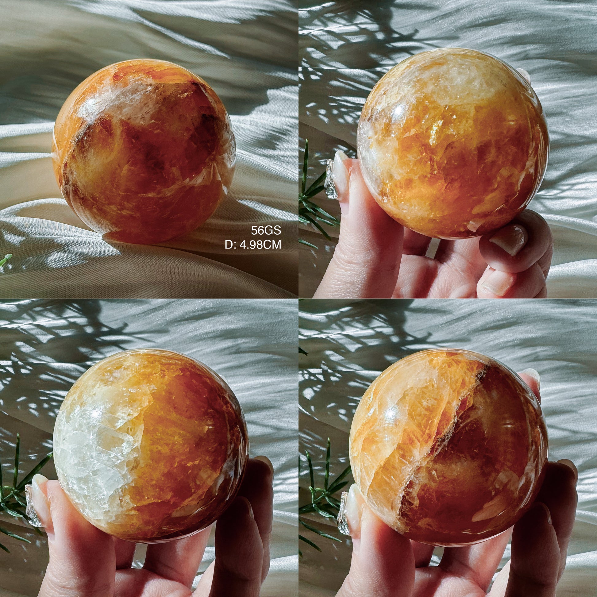 Red and Yellow Hematoid Spheres from Brazil - Golden Healer mixed Fire Quartz