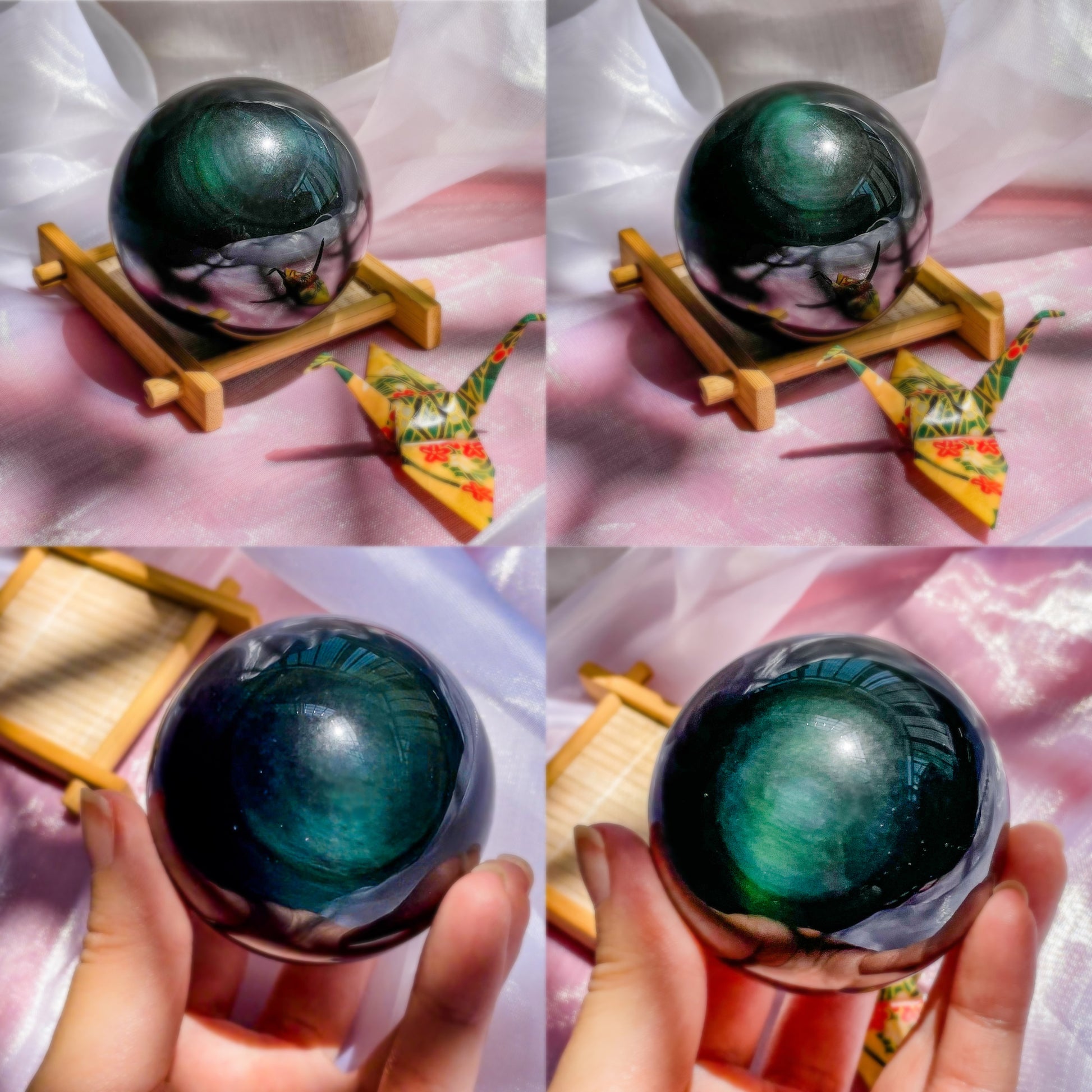 Rainbow Obsidian Sphere