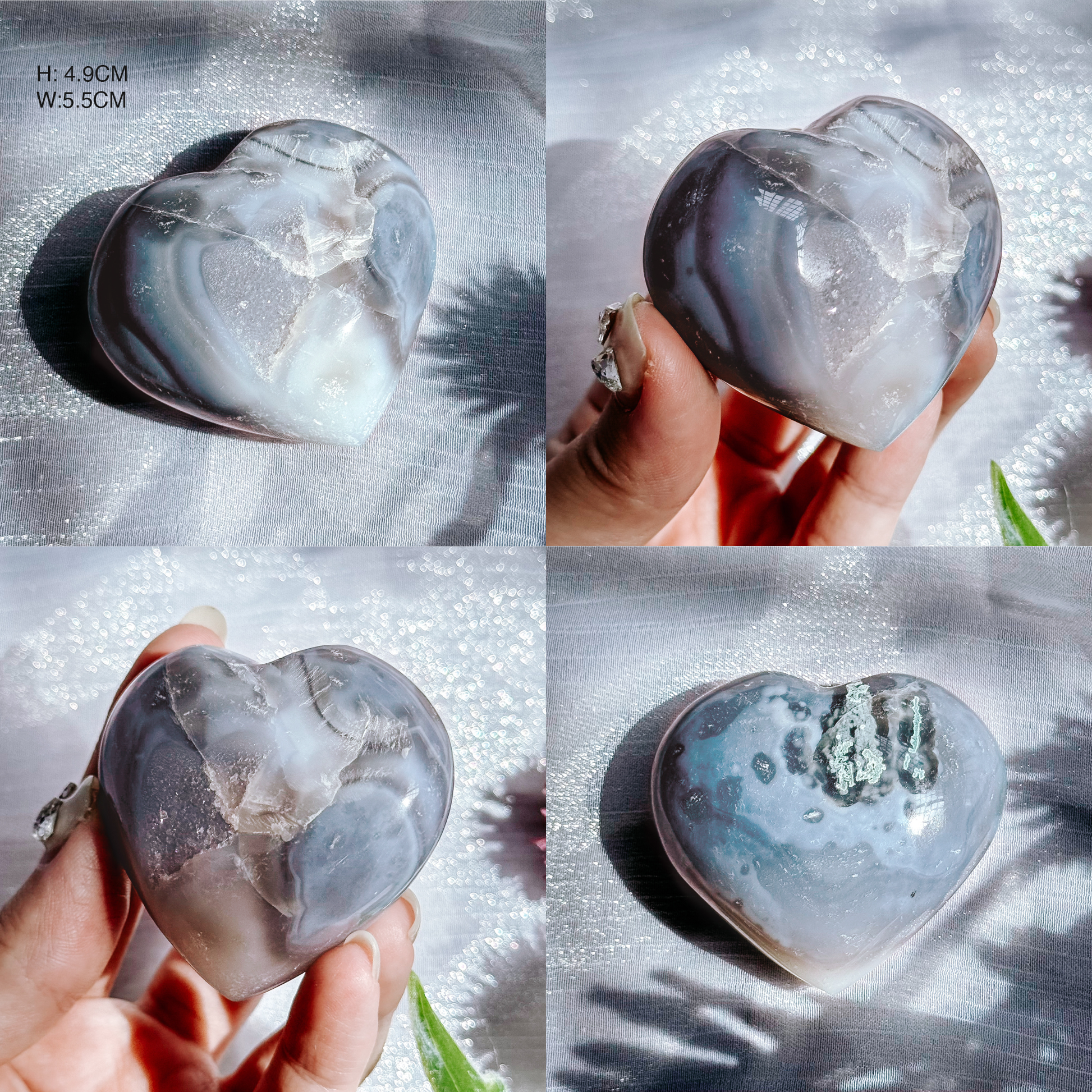 Druzy Agate Hearts