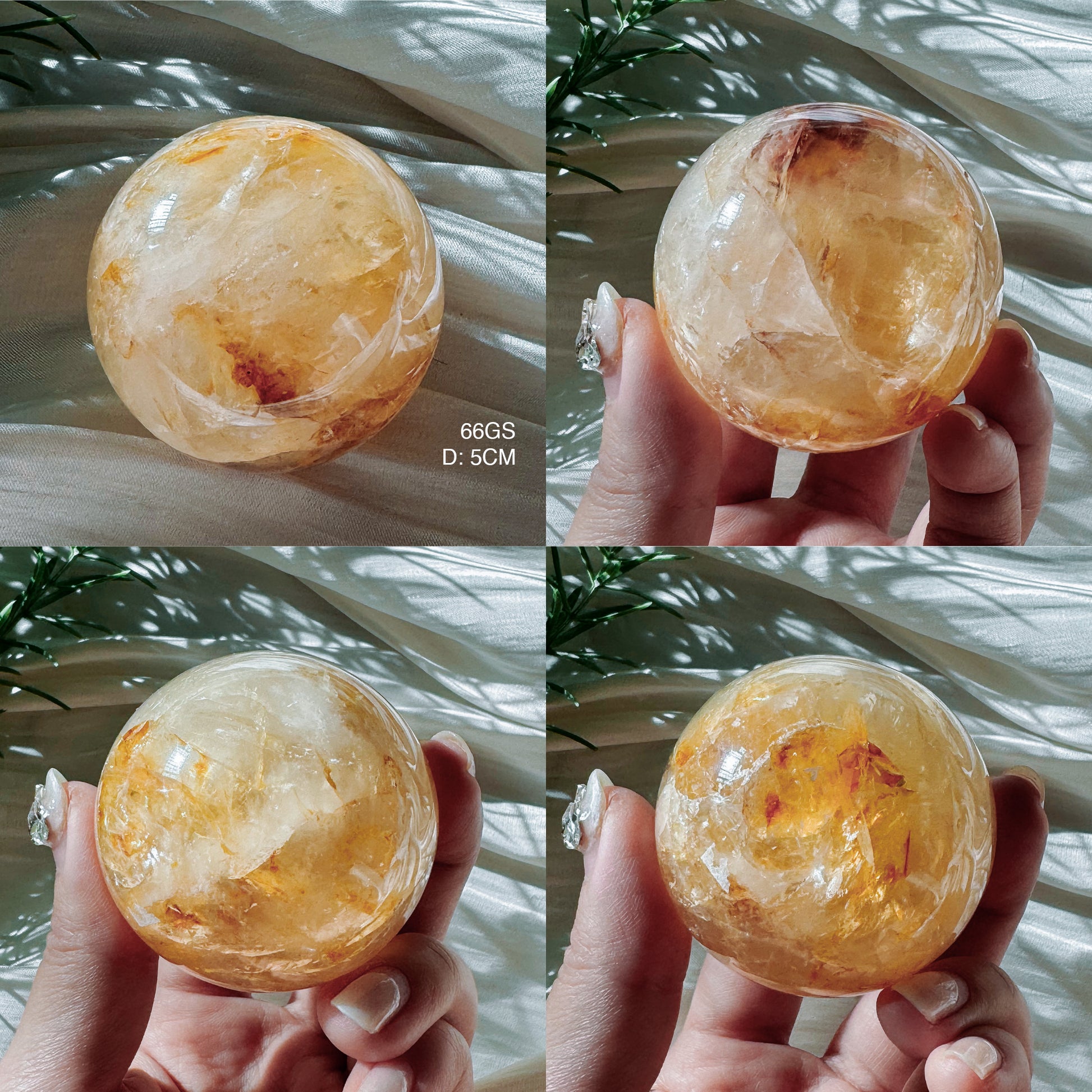 Red and Yellow Hematoid Spheres from Brazil - Golden Healer mixed Fire Quartz