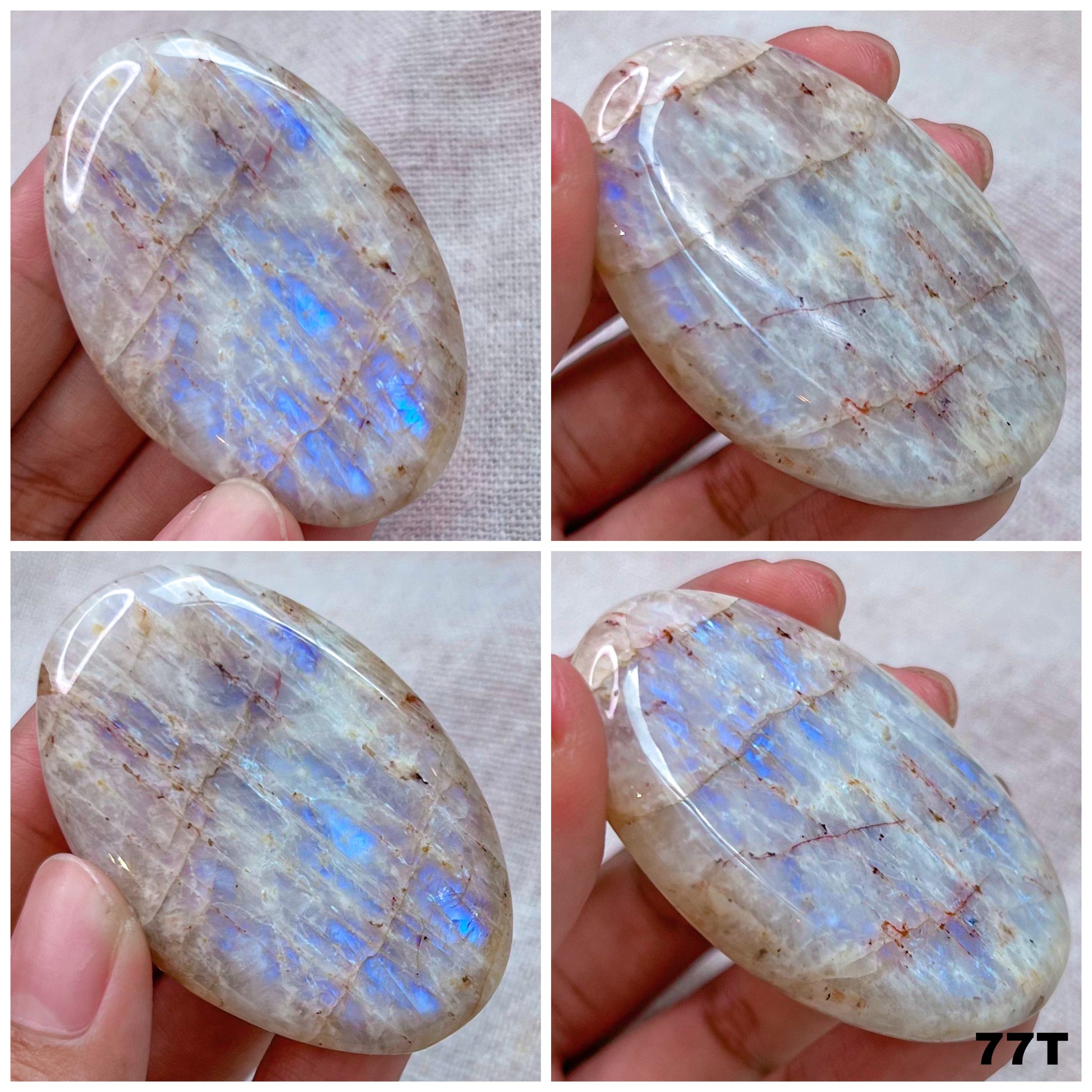 Flashy Belomorite Moonstone Palm Stone