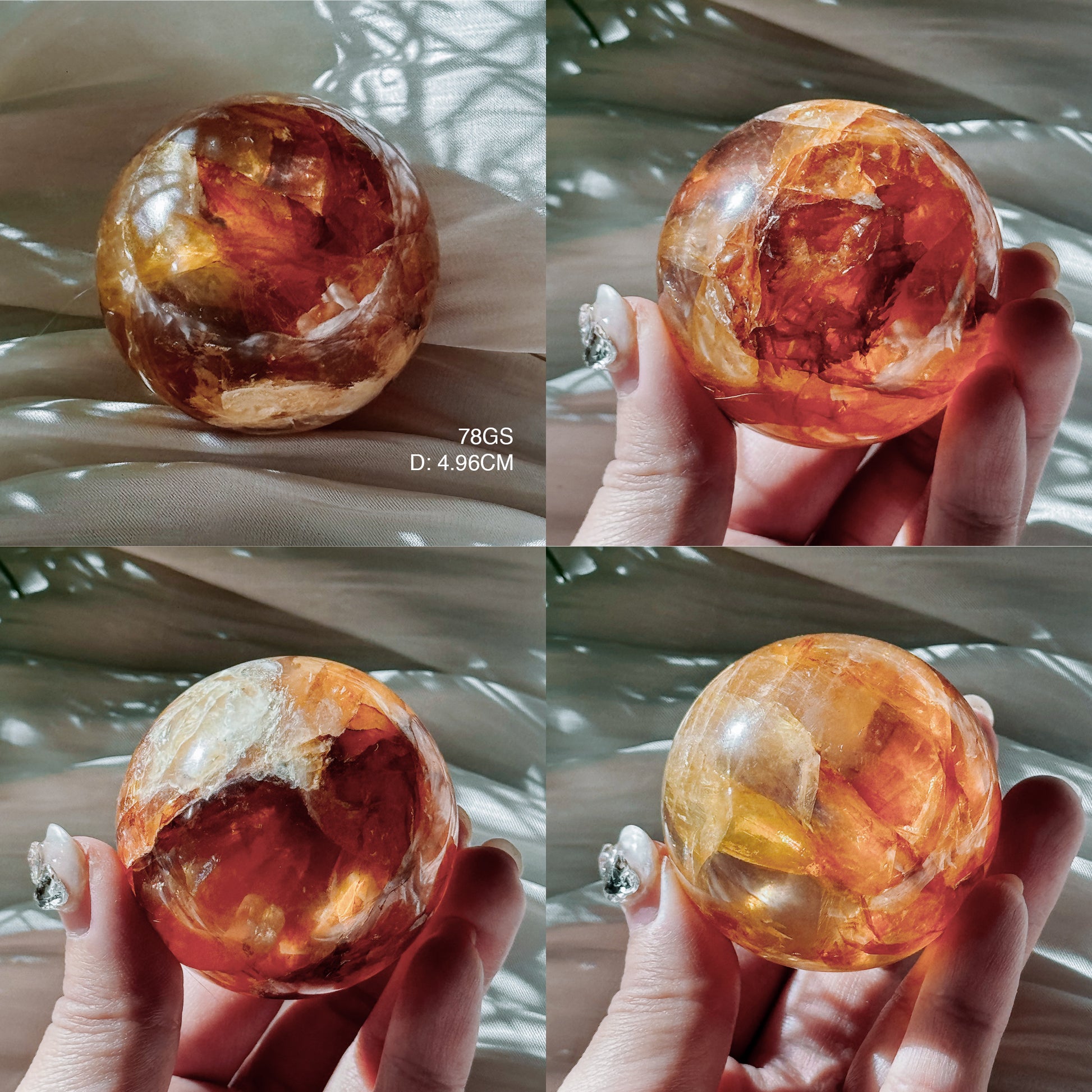 Red and Yellow Hematoid Spheres from Brazil - Golden Healer mixed Fire Quartz
