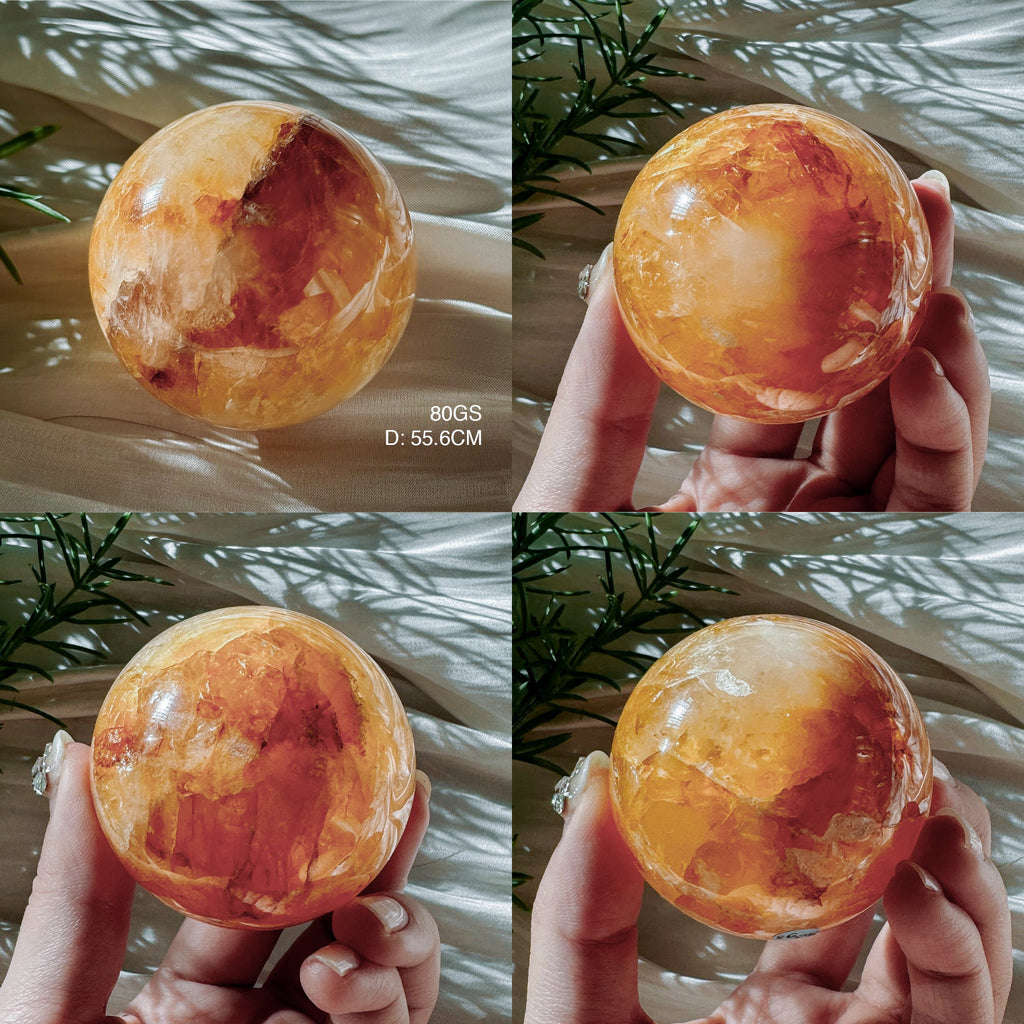 Red and Yellow Hematoid Spheres from Brazil - Golden Healer mixed Fire Quartz