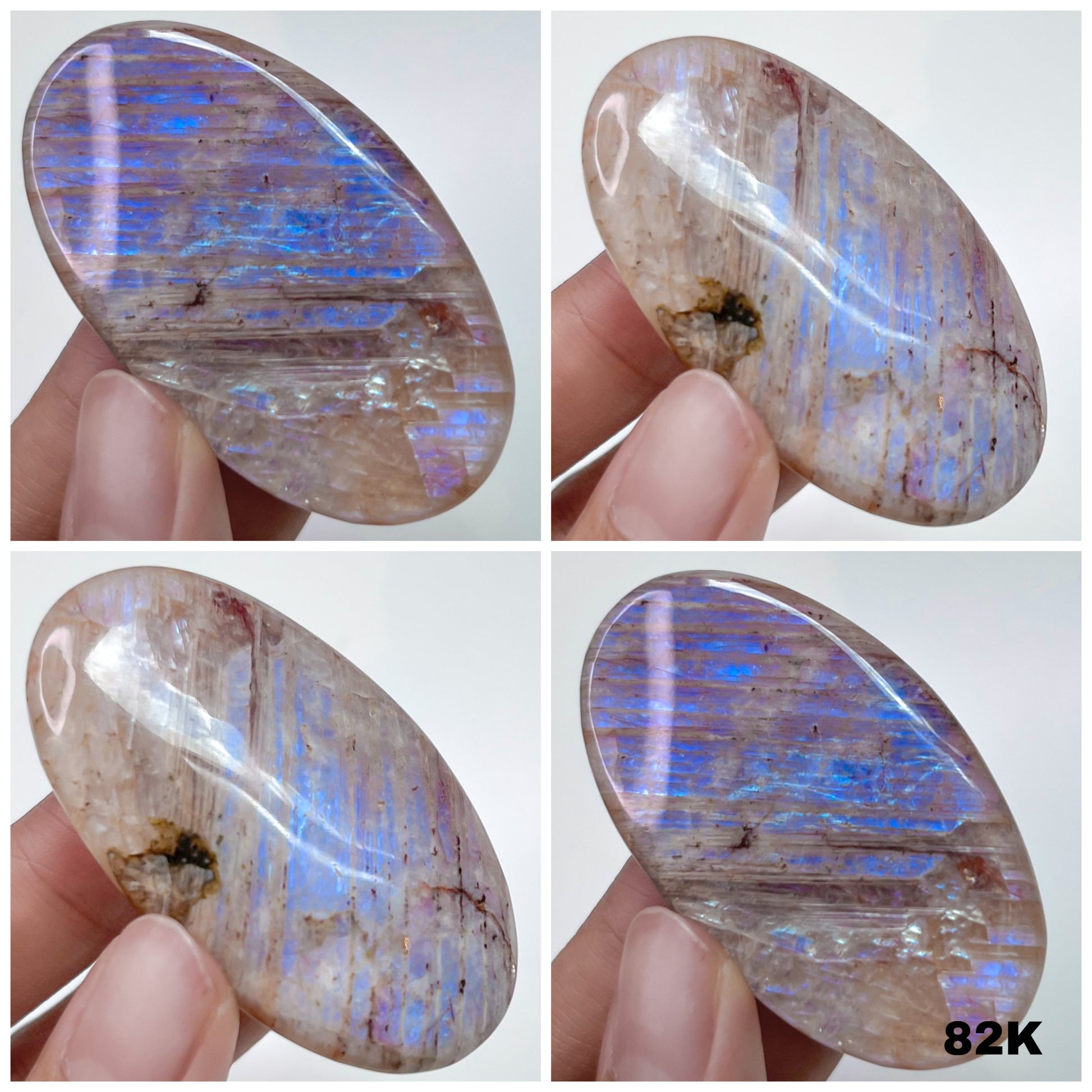 Flashy Belomorite Moonstone Palm Stone