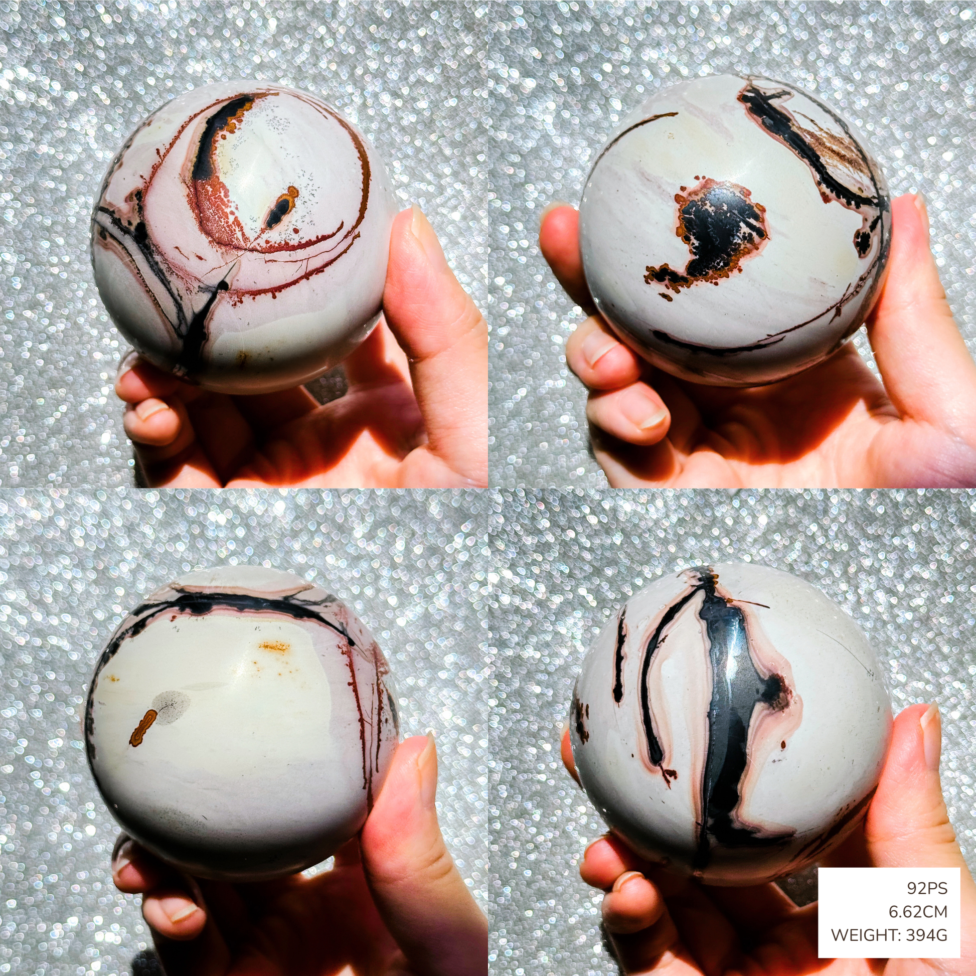 Natural Chinese Painting Stone Spheres