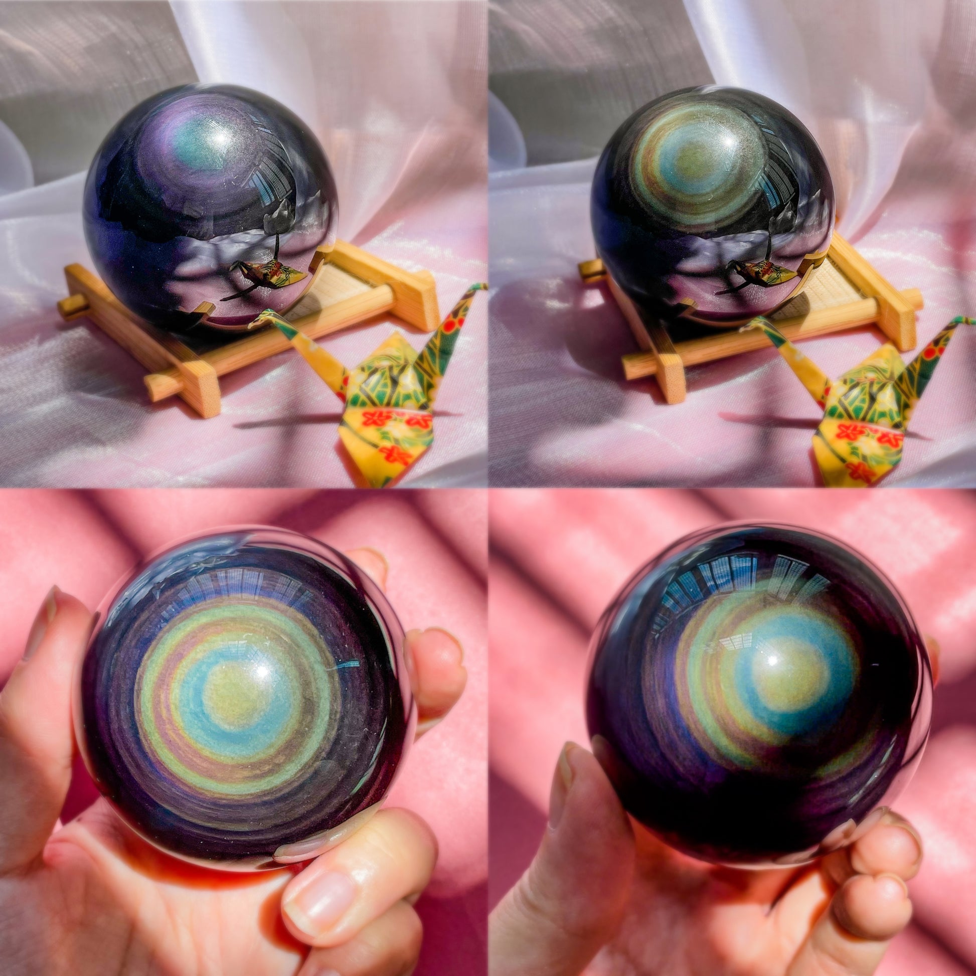 Rainbow Obsidian Sphere