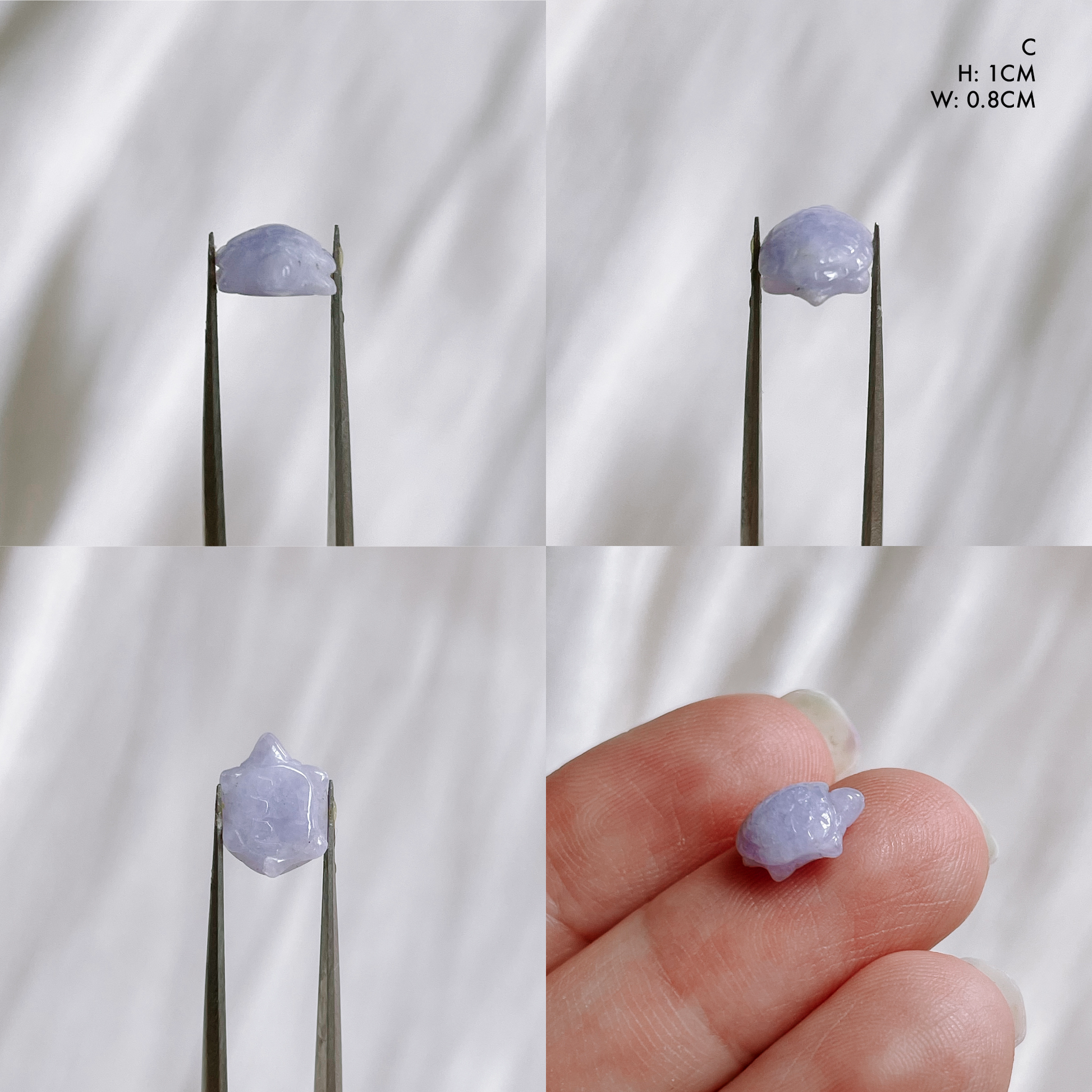 Purple Jade Mini Tortoise and Cabochon