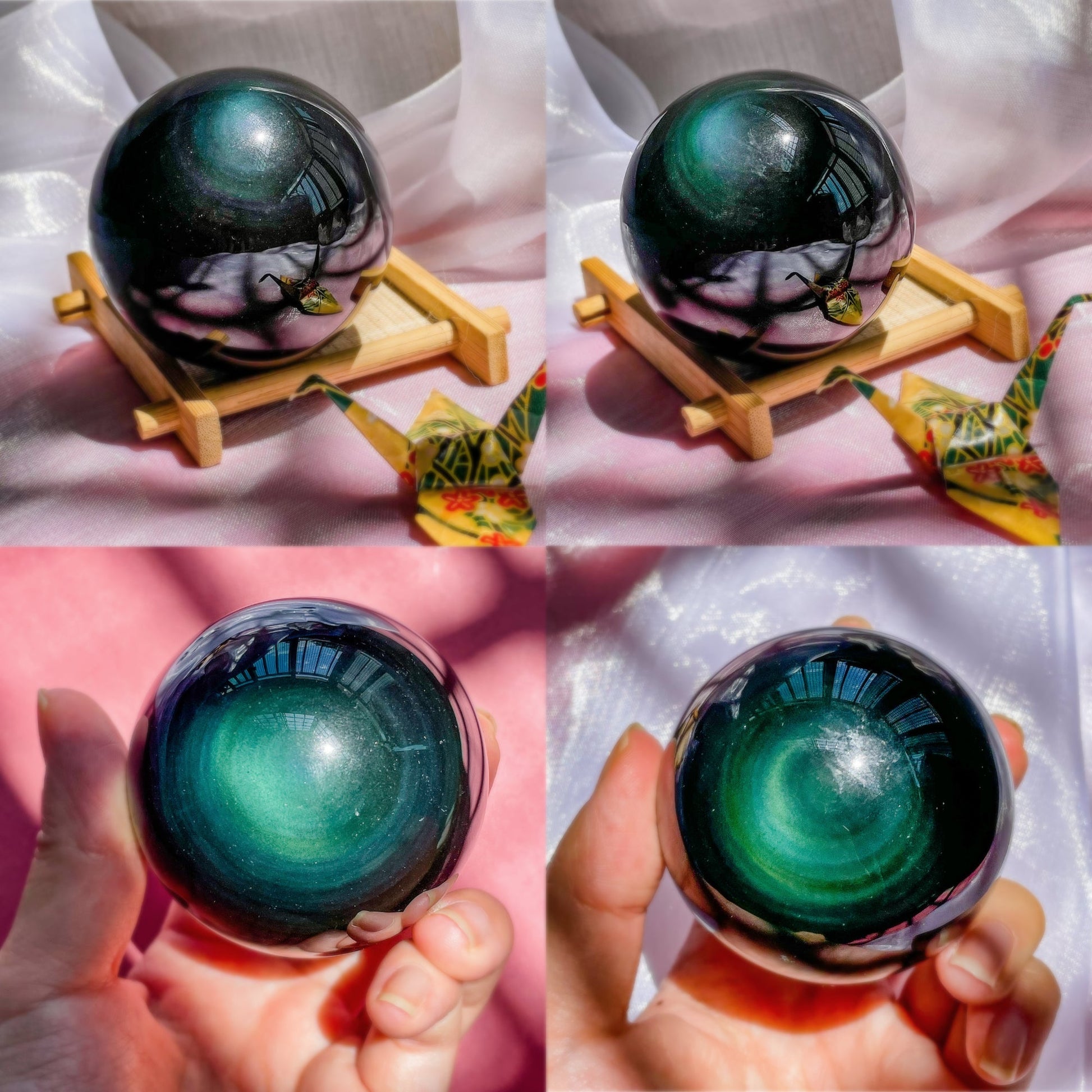 Rainbow Obsidian Sphere
