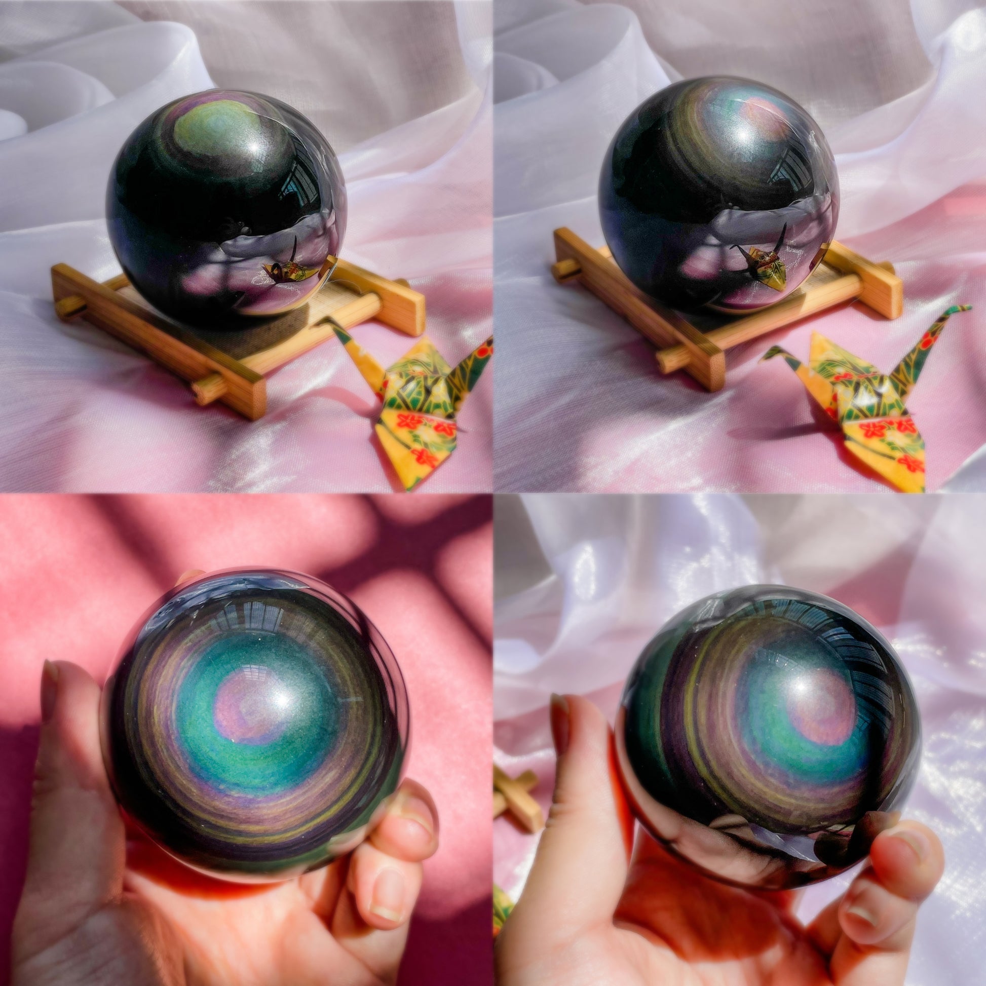 Rainbow Obsidian Sphere