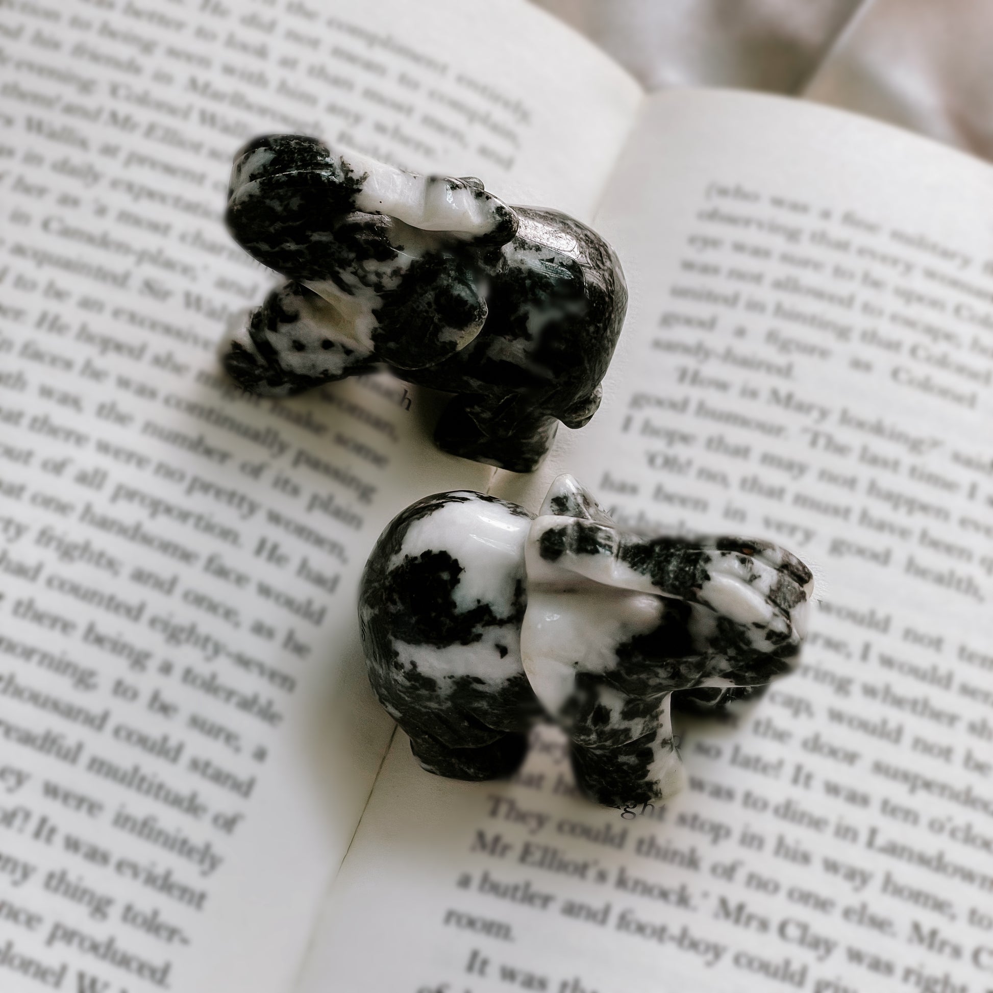 Zebra Calcite Elephant Carving