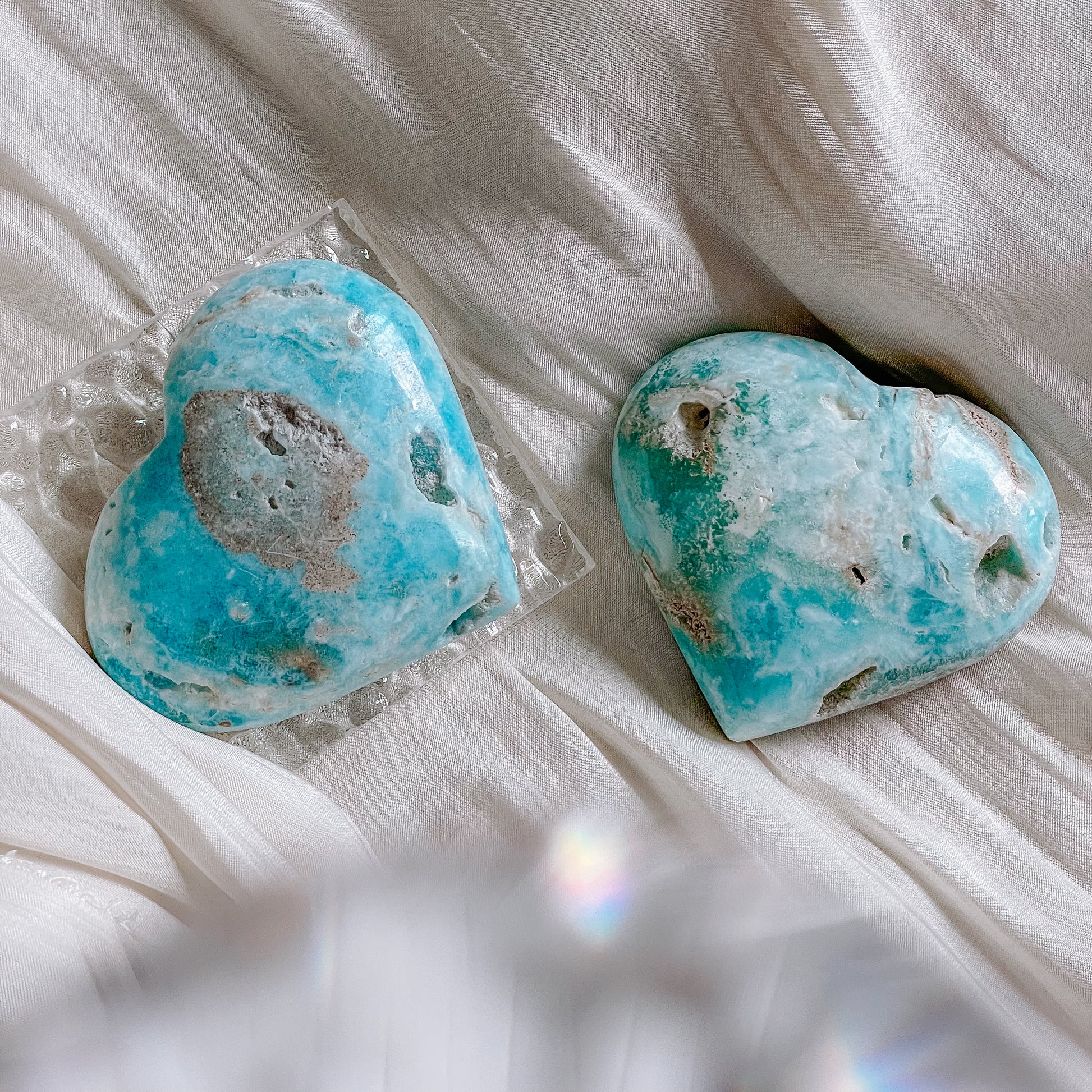Blue Aragonite Hearts