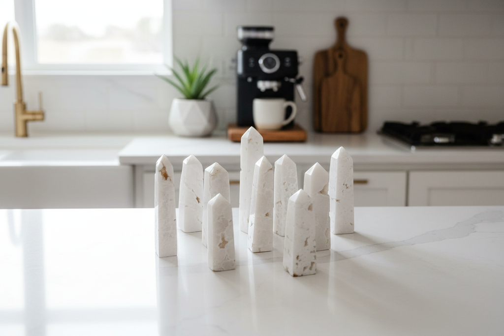 Crystal Towers on Kitchen Counter