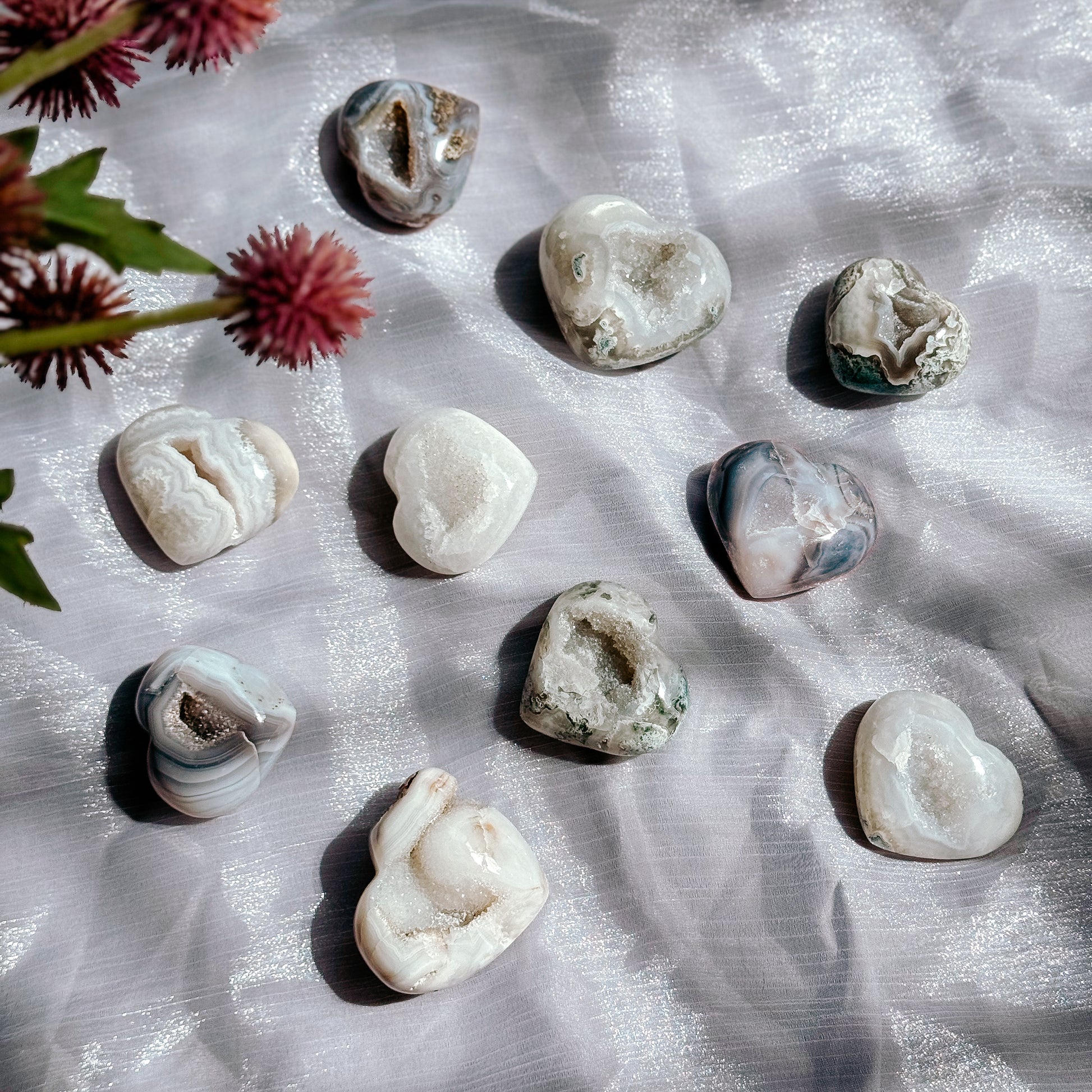 Druzy Agate Hearts