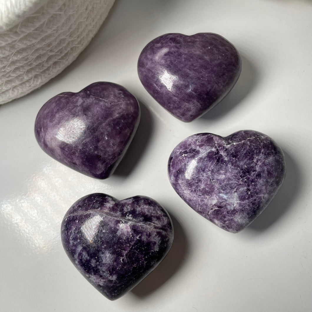 Lepidolite Heart and Palm