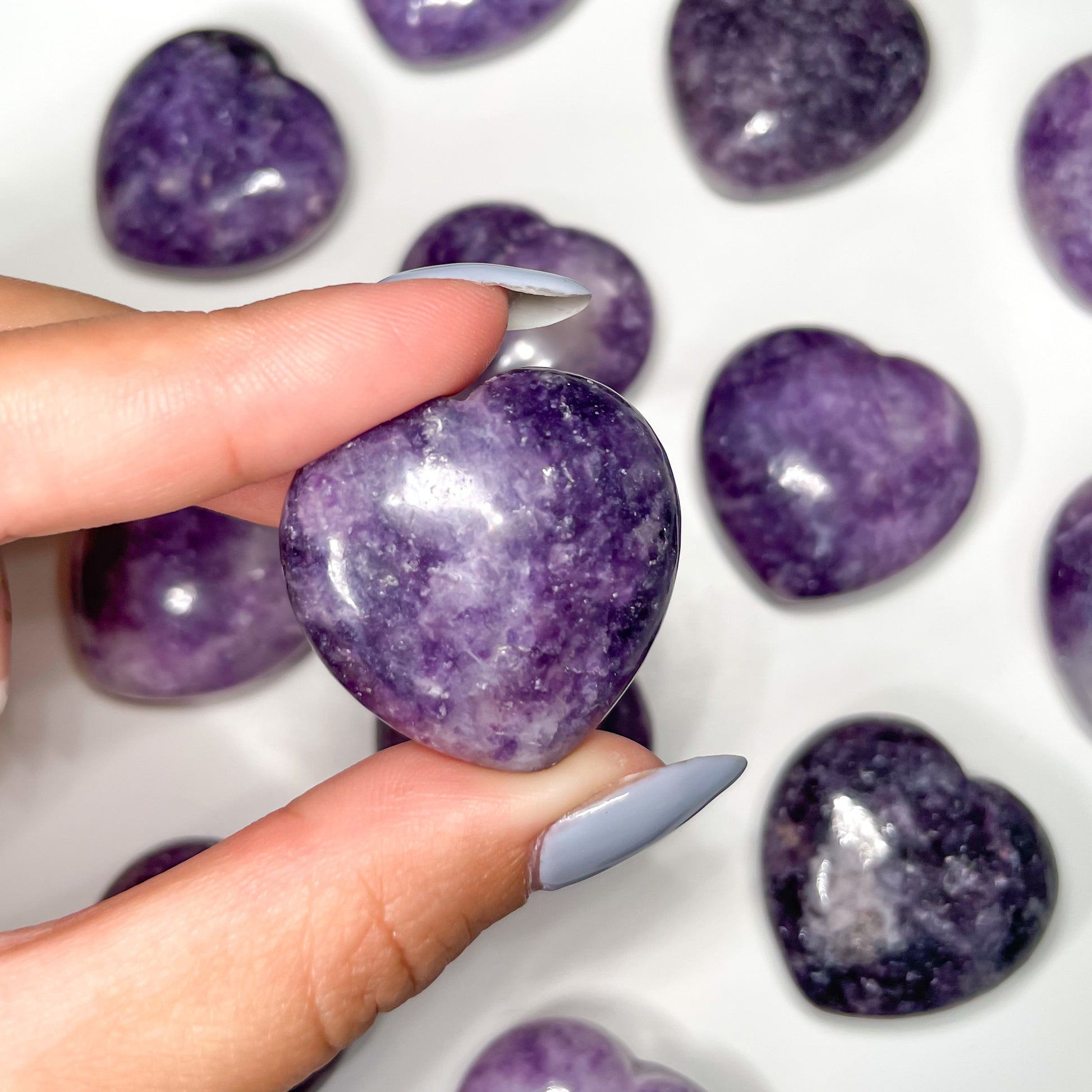 Lepidolite Puffy Mini Heart