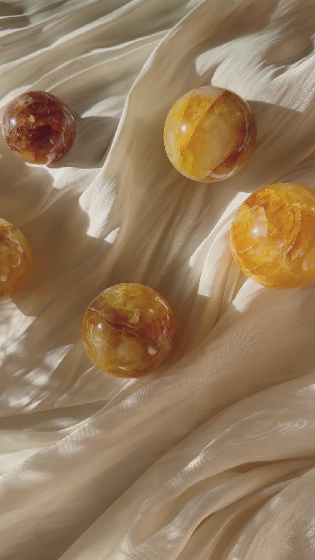 Red and Yellow Hematoid Spheres from Brazil - Golden Healer mixed Fire Quartz