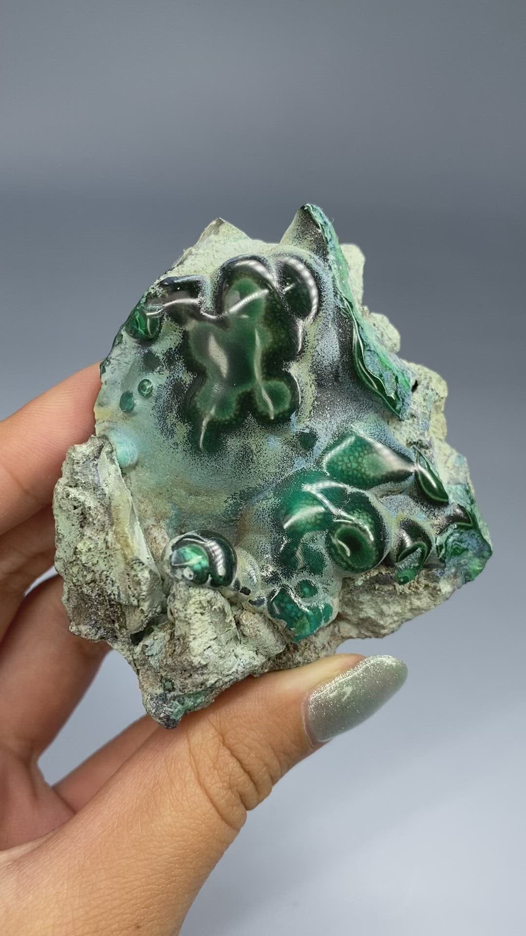 Semi-Polished Chrysocolla on Matrix D