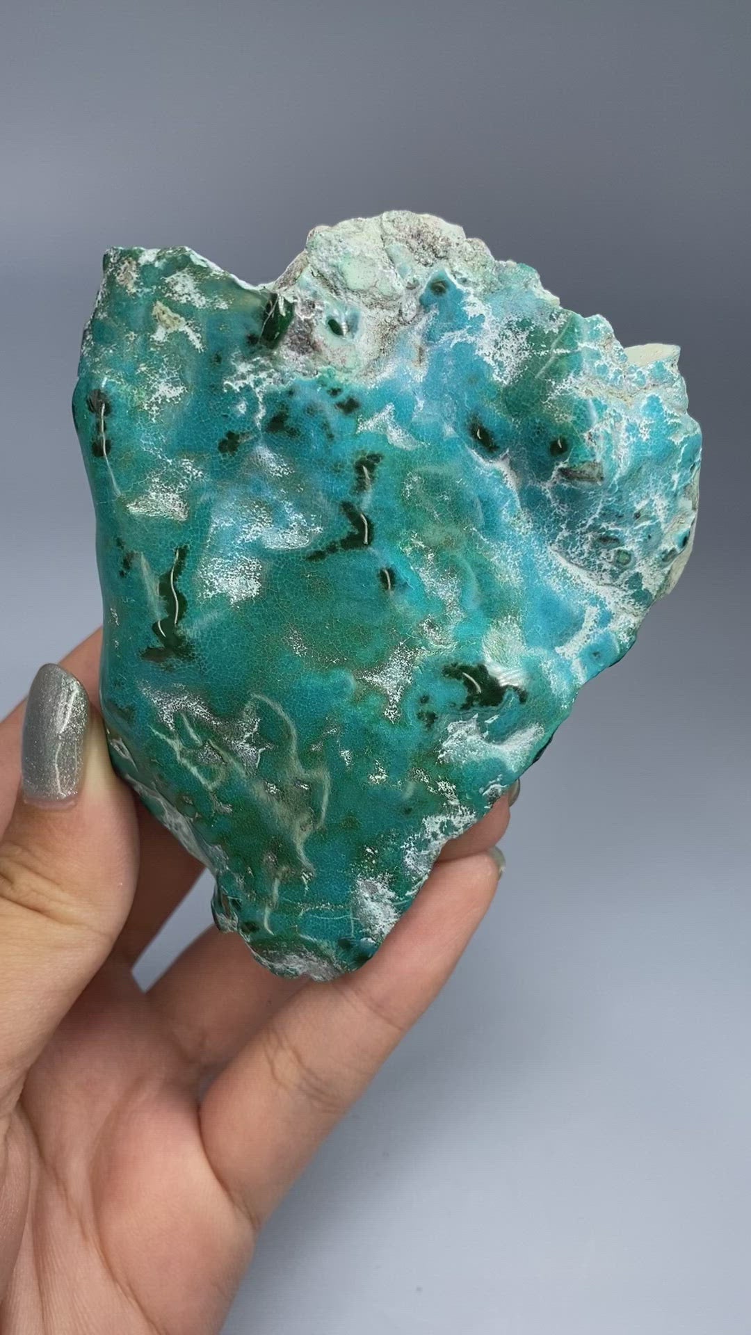 Semi-Polished Chrysocolla on Matrix C