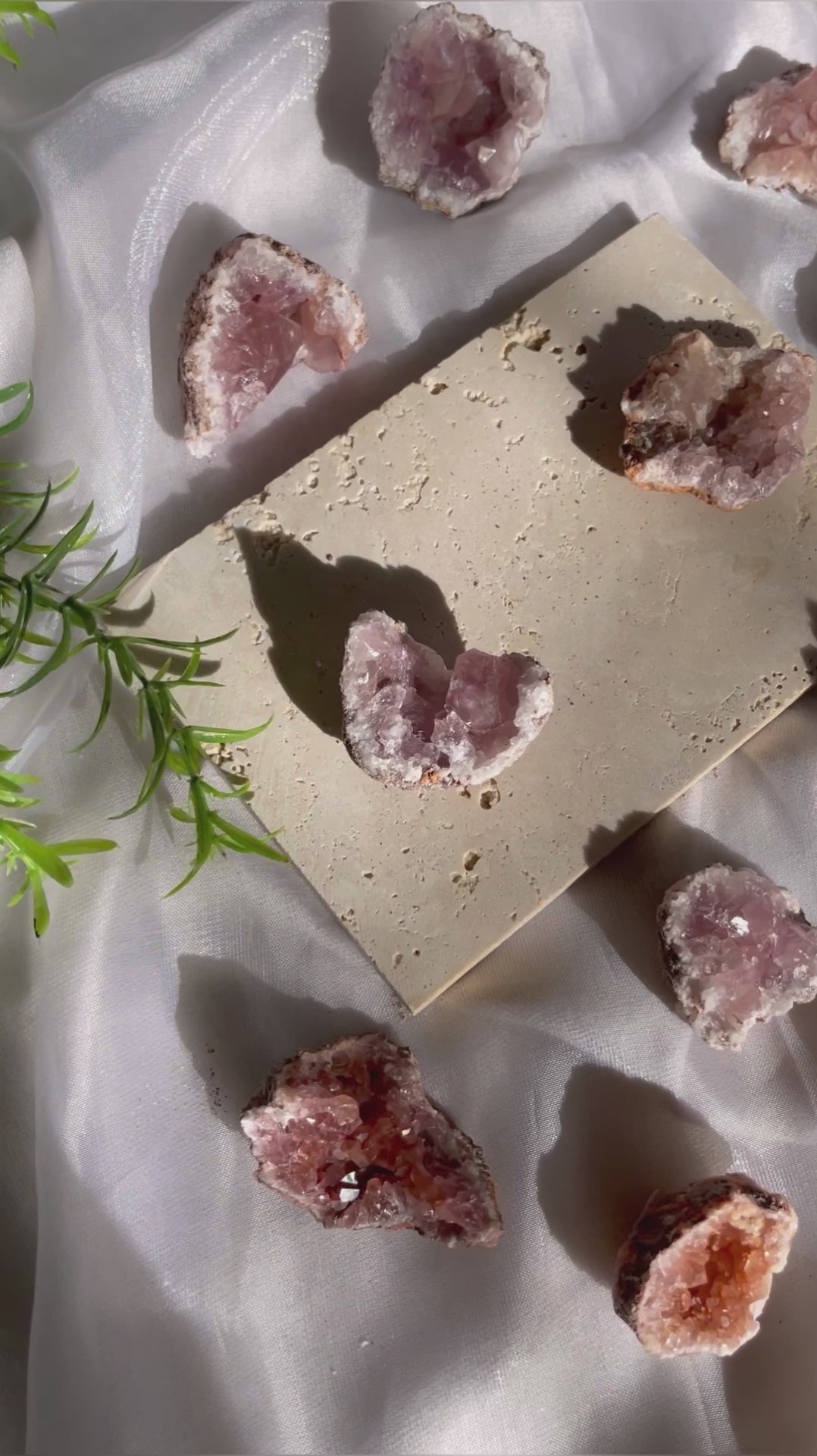 Pink Amethyst Raw Geodes Set B