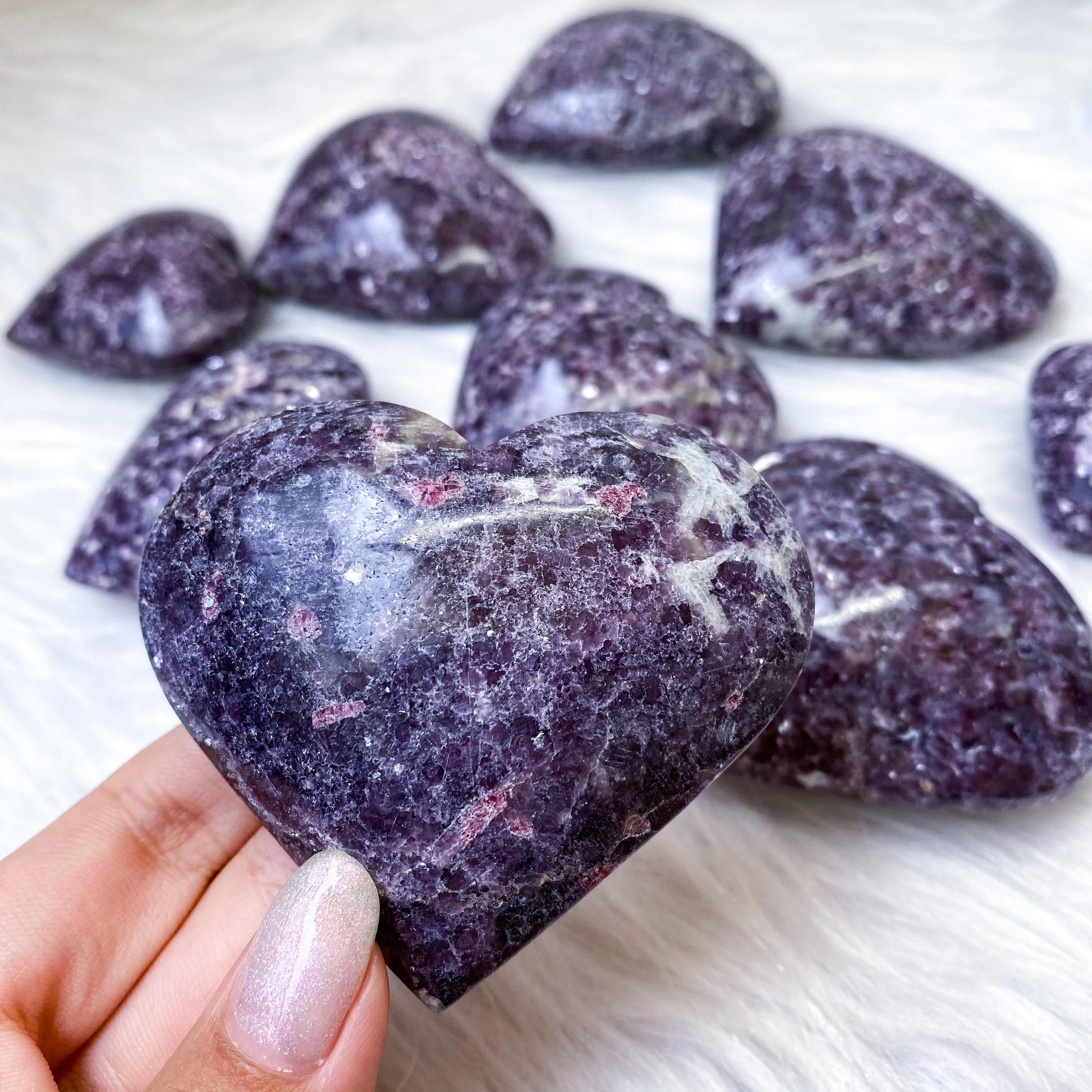 Lepidolite Pink Tourmaline Heart