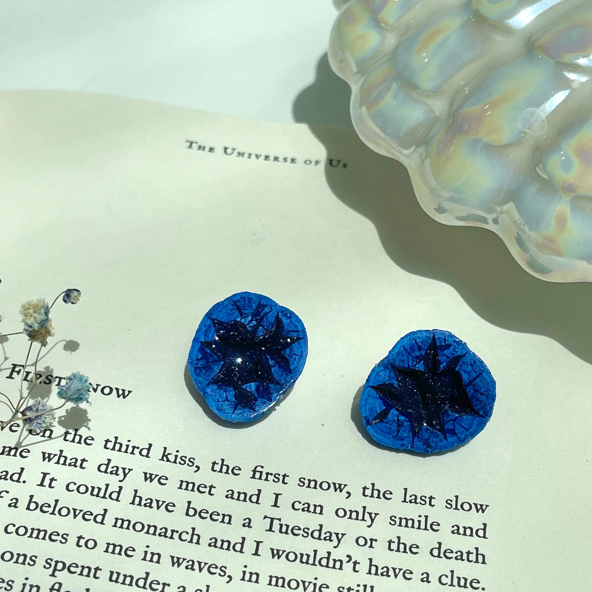 Rare Russian Azurite Blueberry Geode Pairs