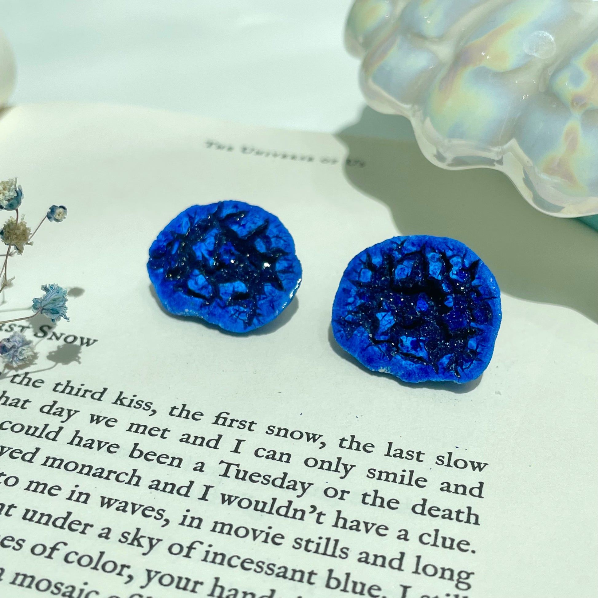 Rare Russian Azurite Blueberry Geode Pairs