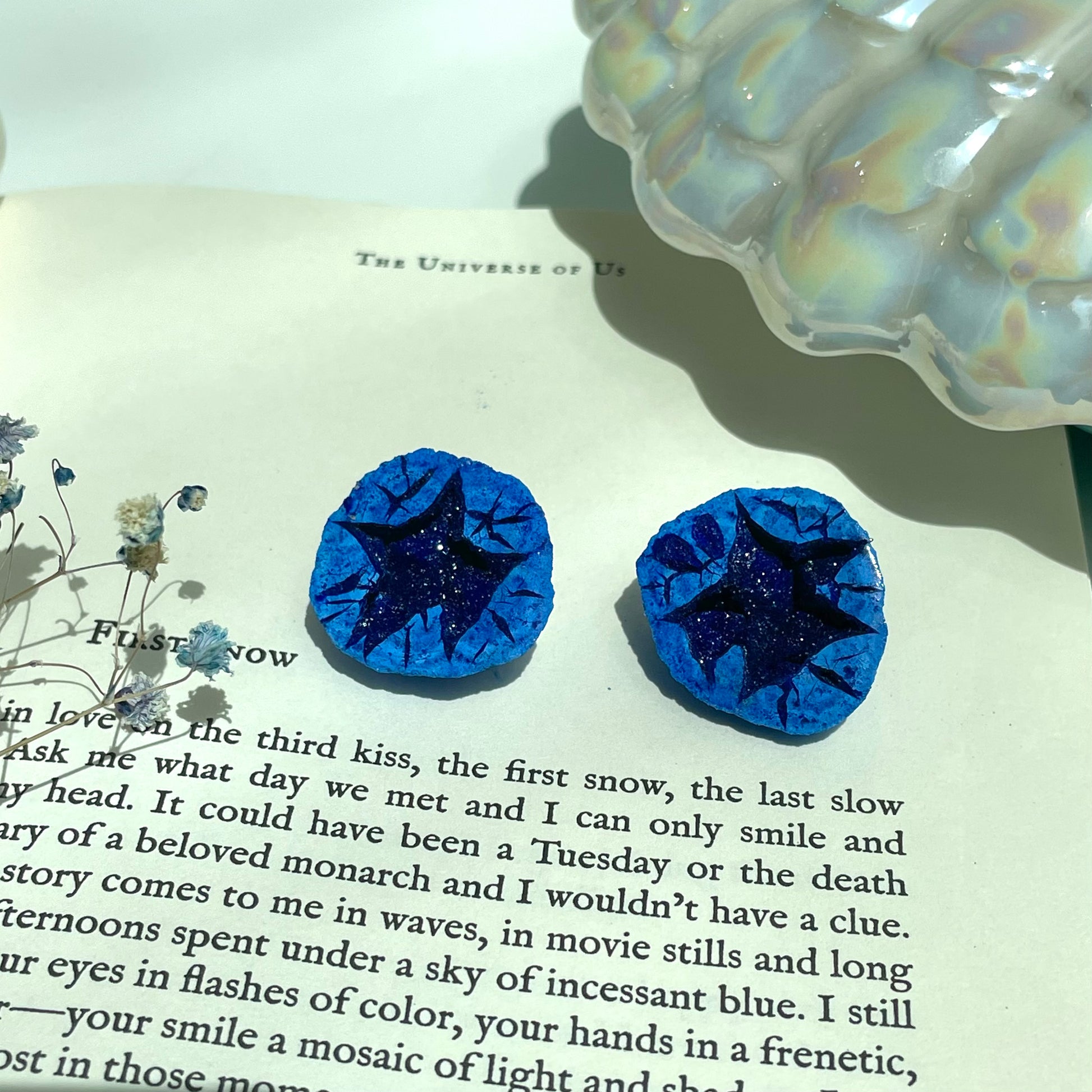 Rare Russian Azurite Blueberry Geode Pairs