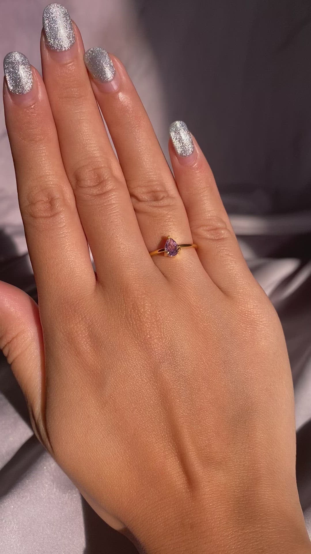 Amethyst Gemstone in Dainty Gold Filled