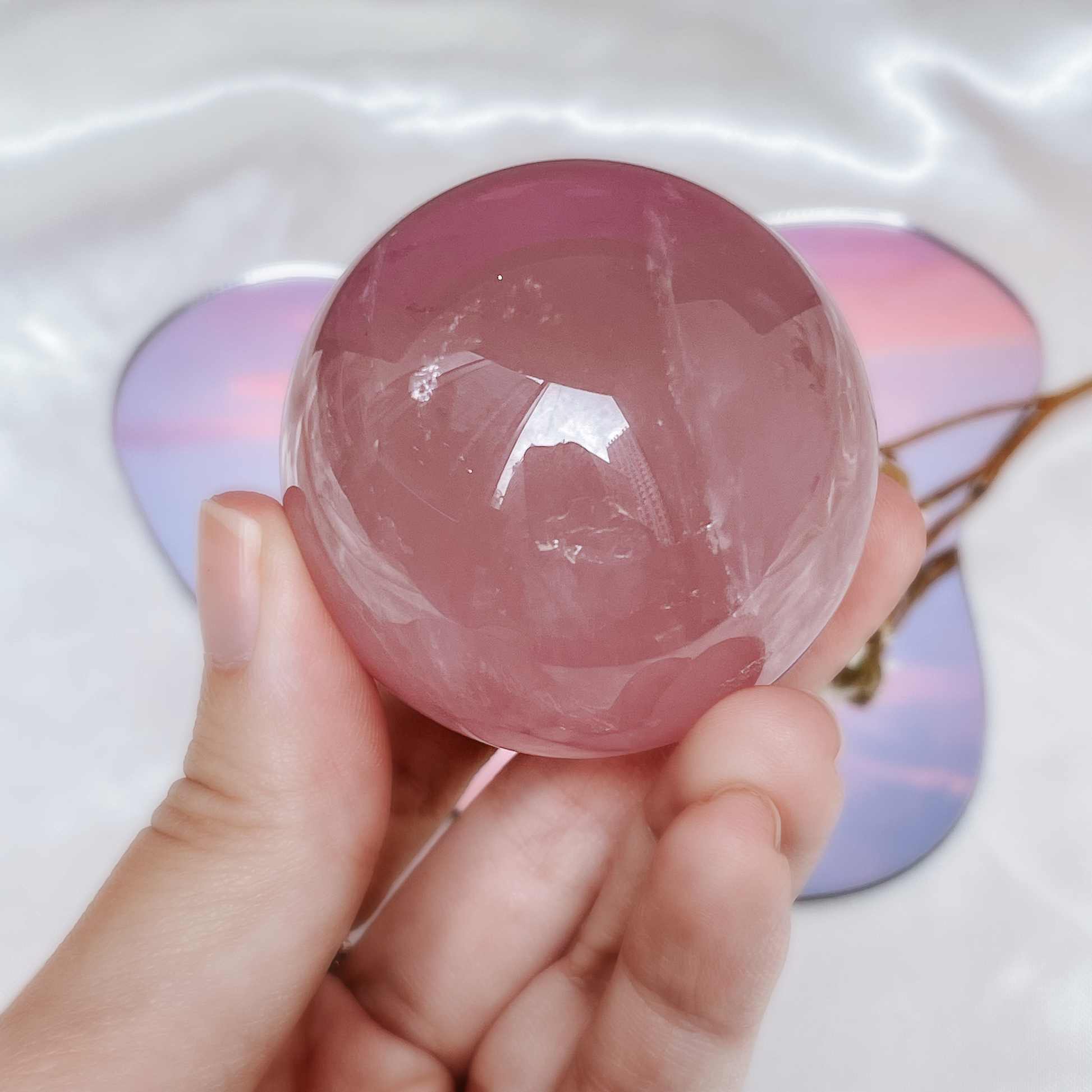 Madagascan Star Rose Quartz Spheres