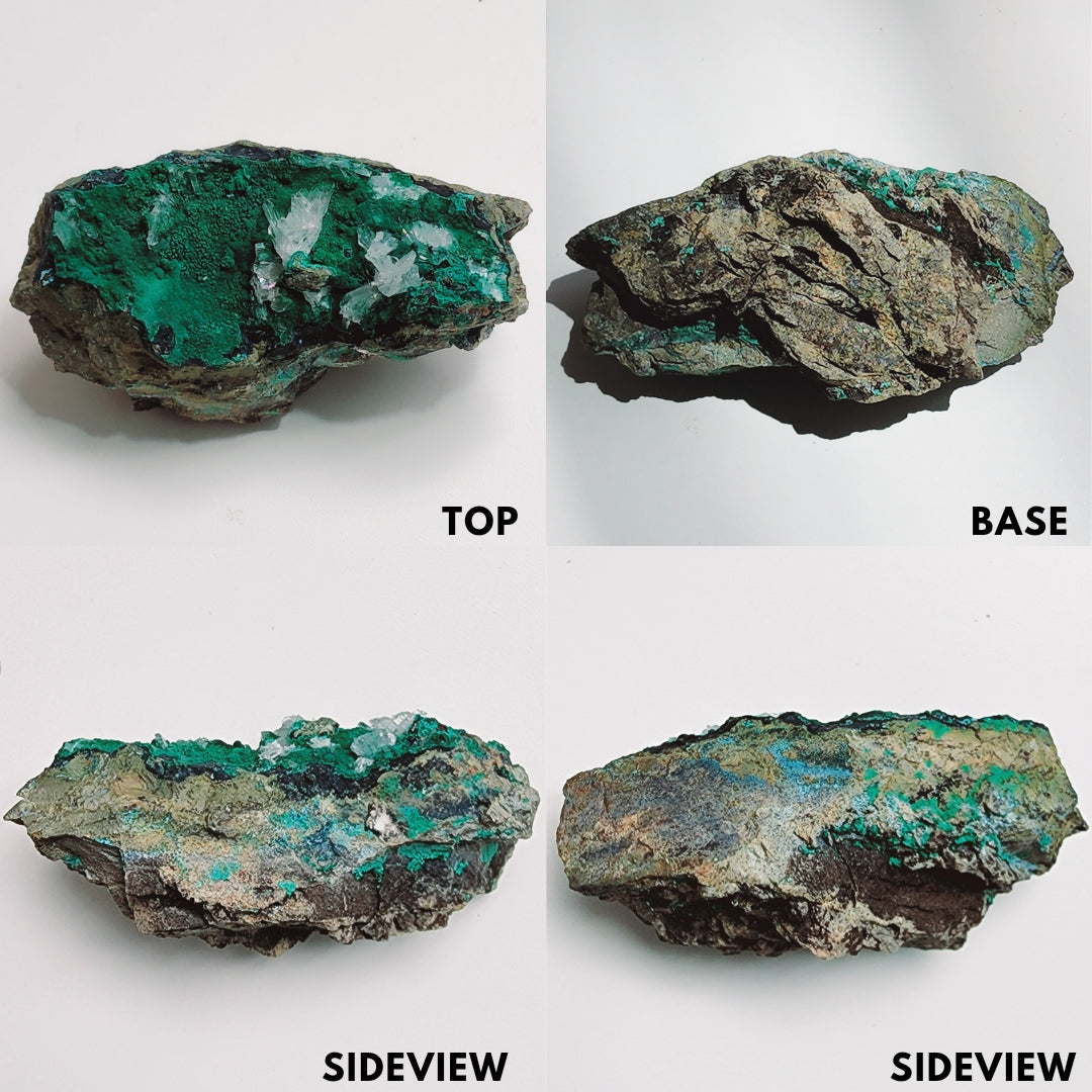 Velvet Malachite with Calcite Druzy on Matrix