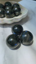 Load and play video in Gallery viewer, Polished Larvikite Labradorite Mini Spheres
