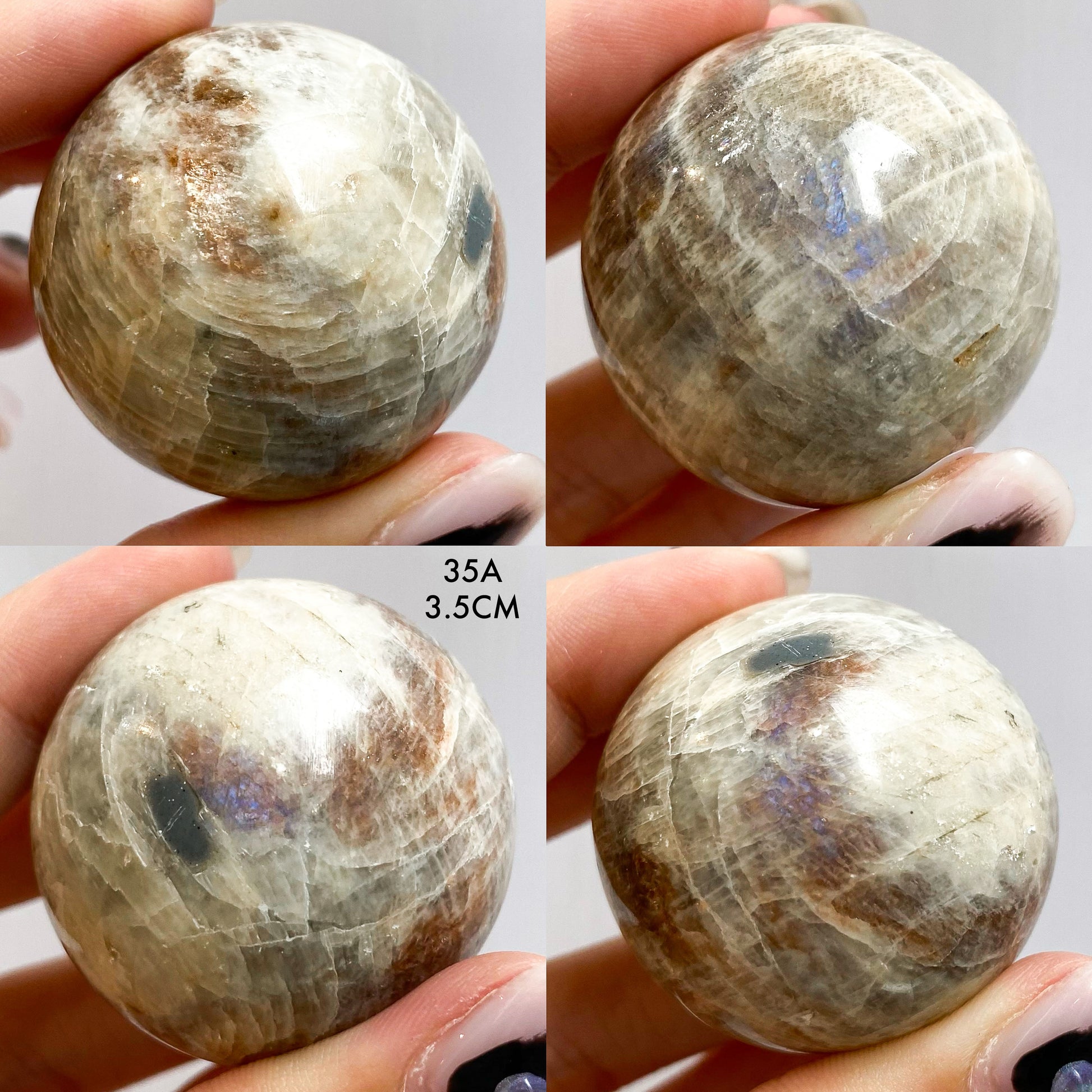 Polished Sunstone Moonstone Mini Spheres