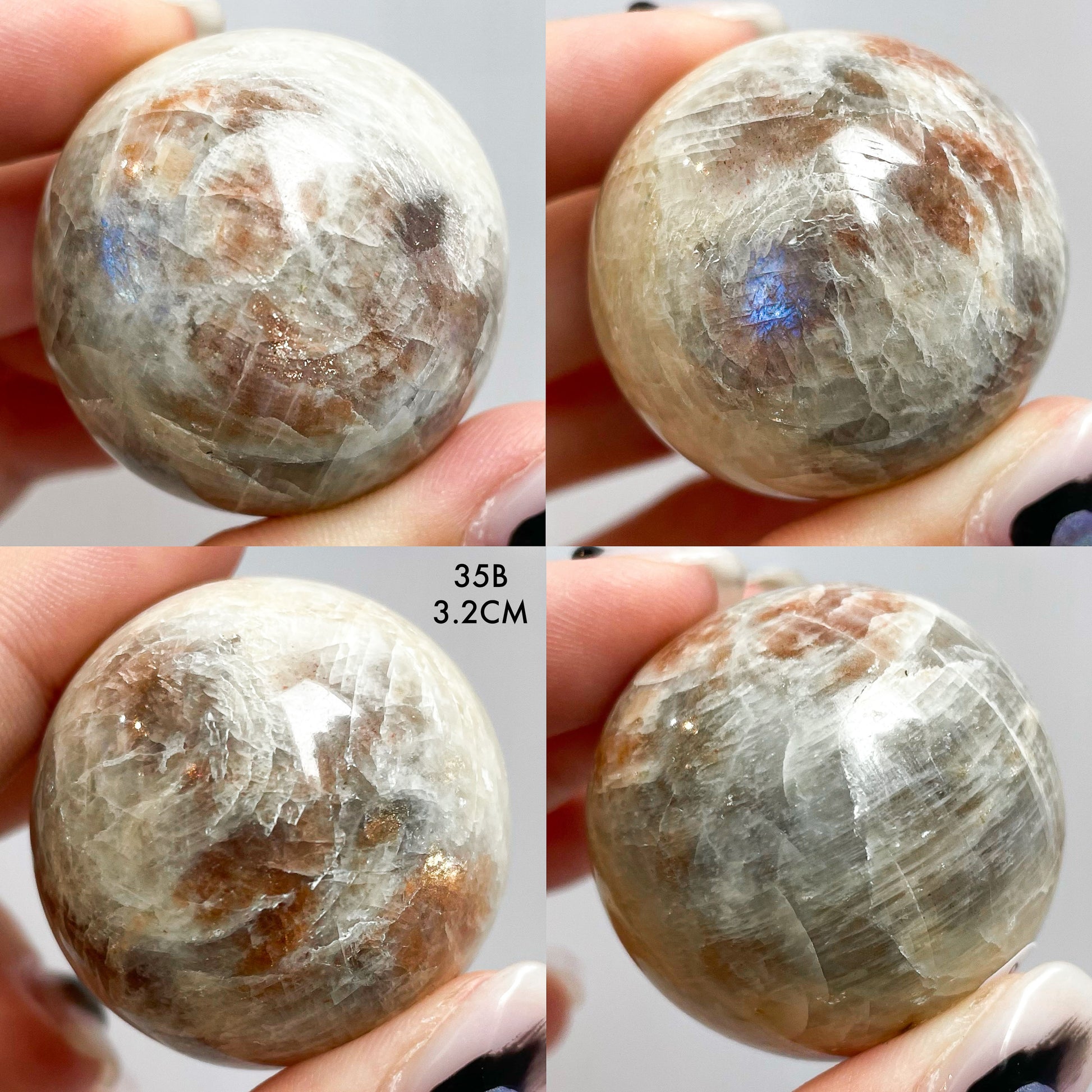 Polished Sunstone Moonstone Mini Spheres