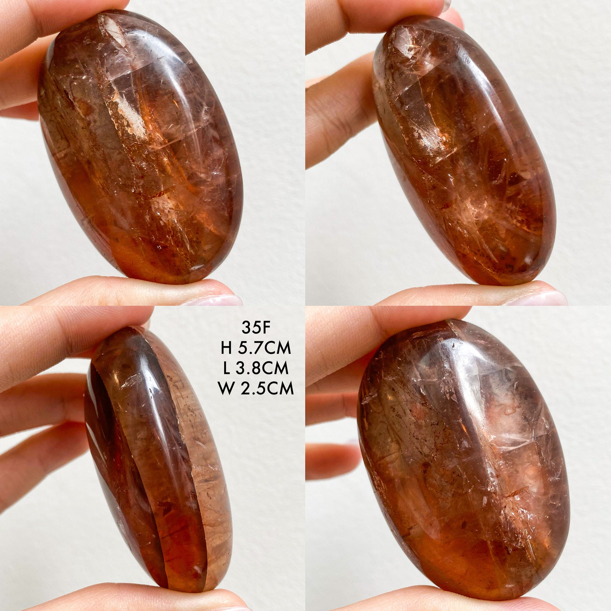 Polished Fire Quartz Palmstones