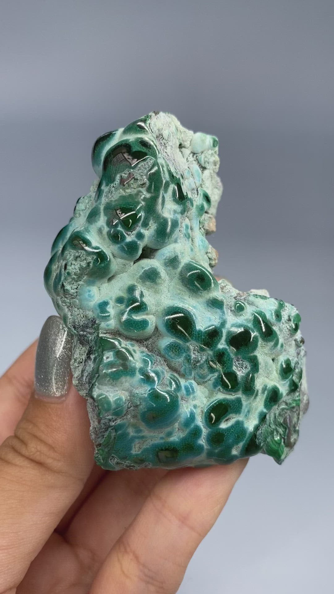 Semi-Polished Chrysocolla on Matrix B