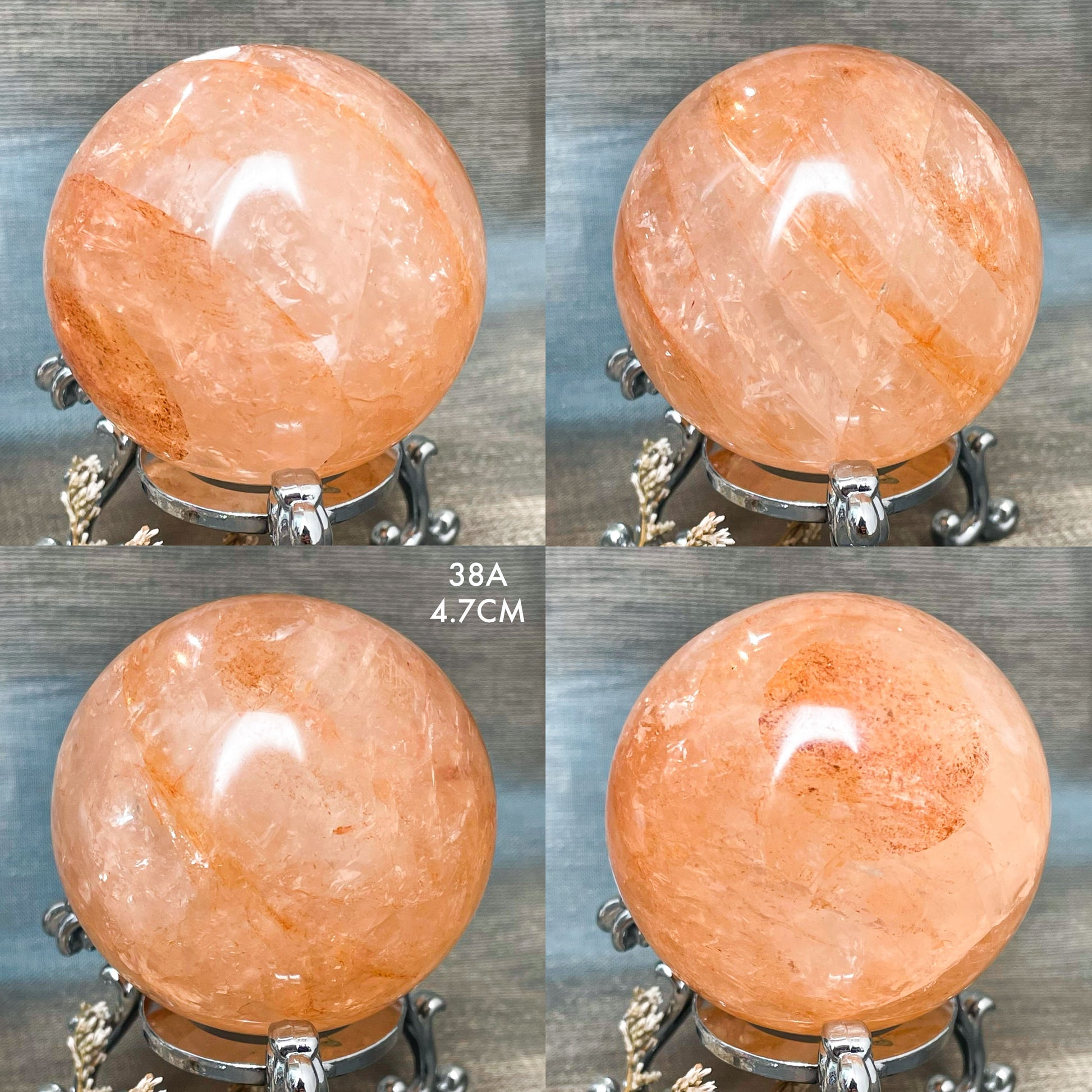 Polished Fire Quartz Spheres