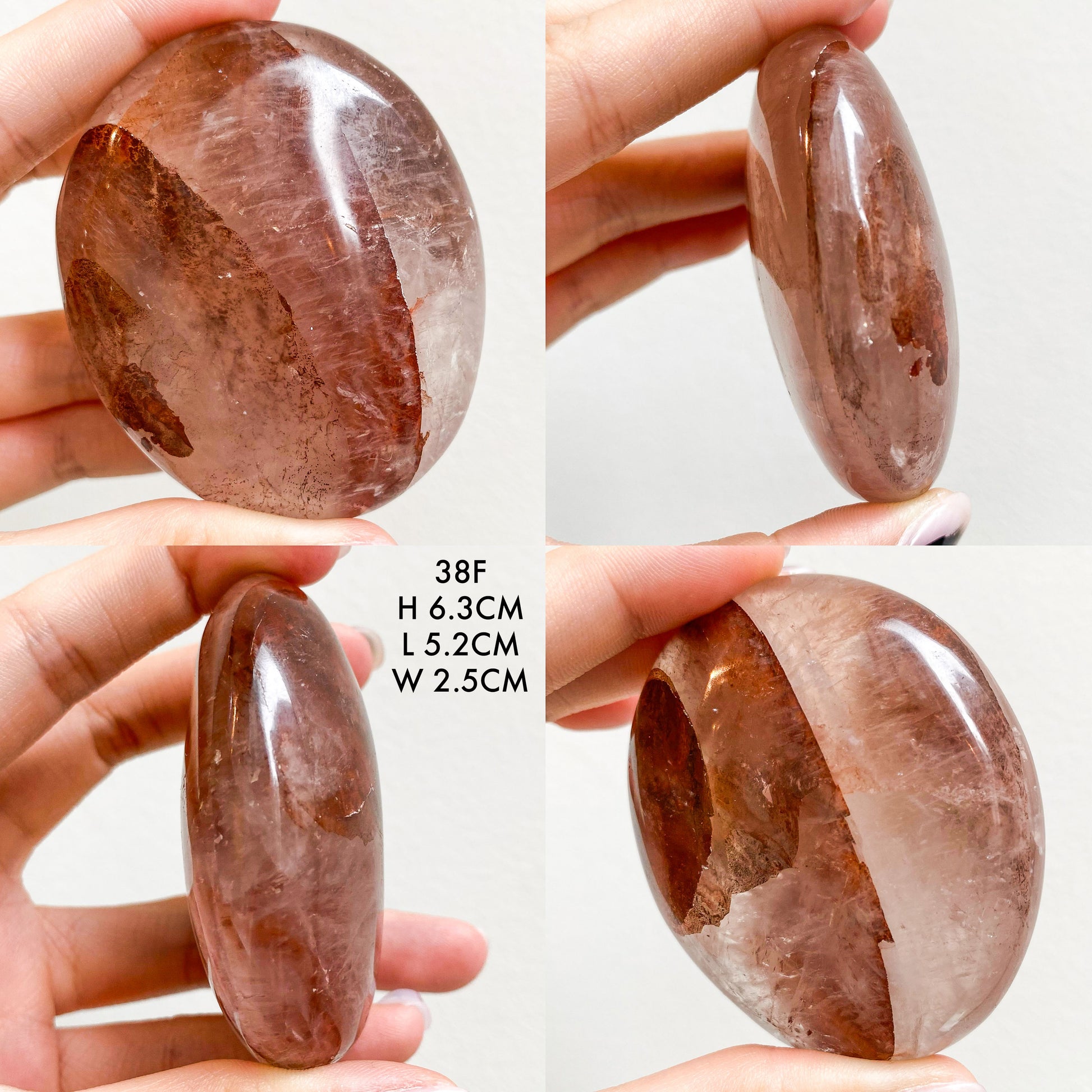 Polished Fire Quartz Palmstones