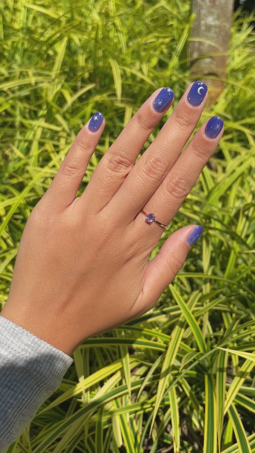 Tanzanite Ring in Dainty Rose Gold Filled