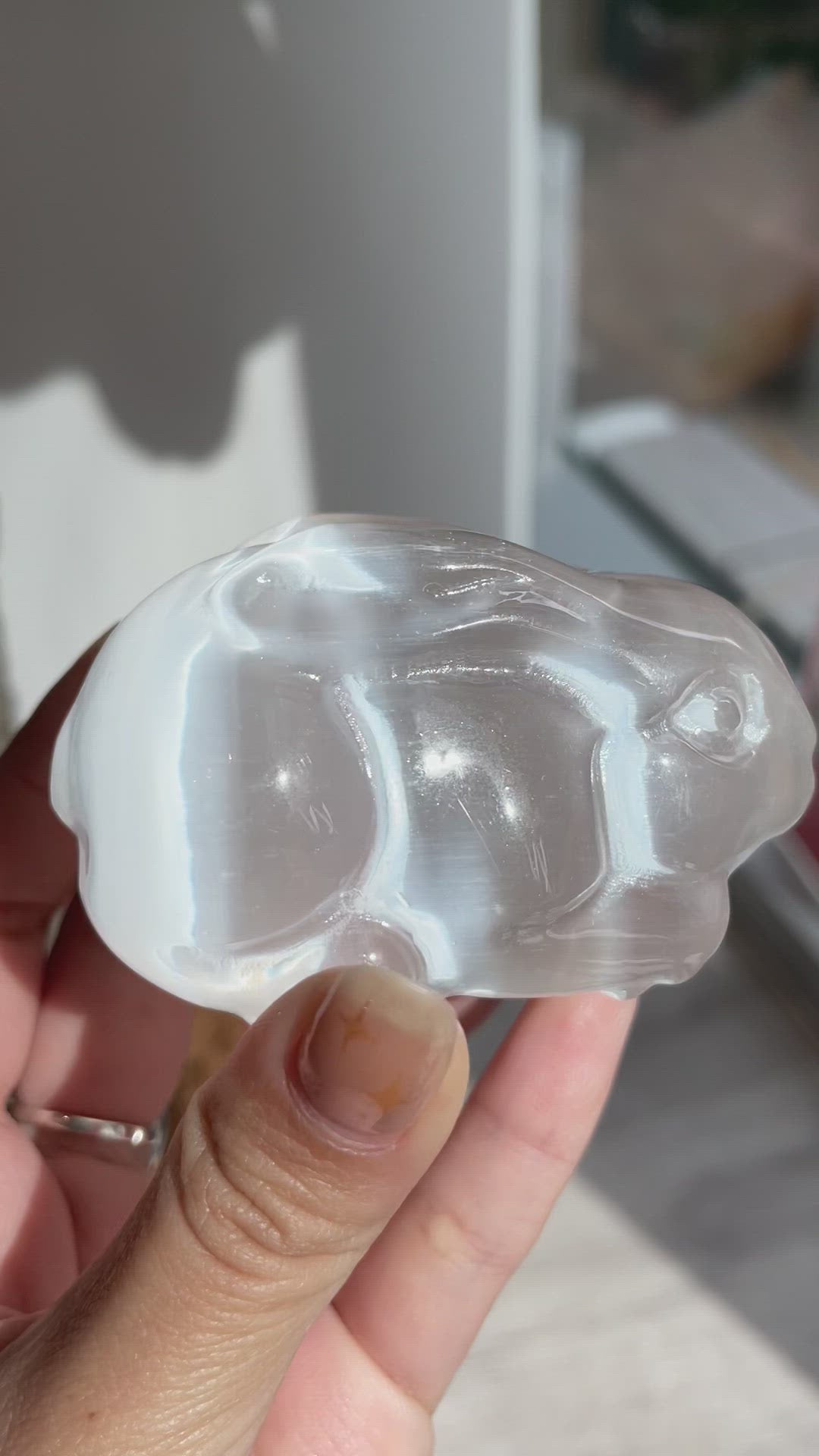 Satin Spar Bunny for Protection and Cleansing (Preorder)