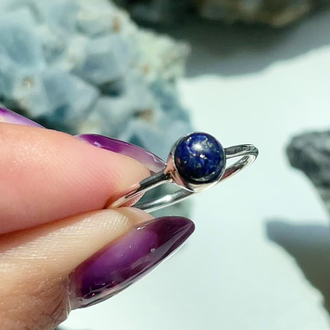 Lapis Lazuli Simple Sterling Silver Ring