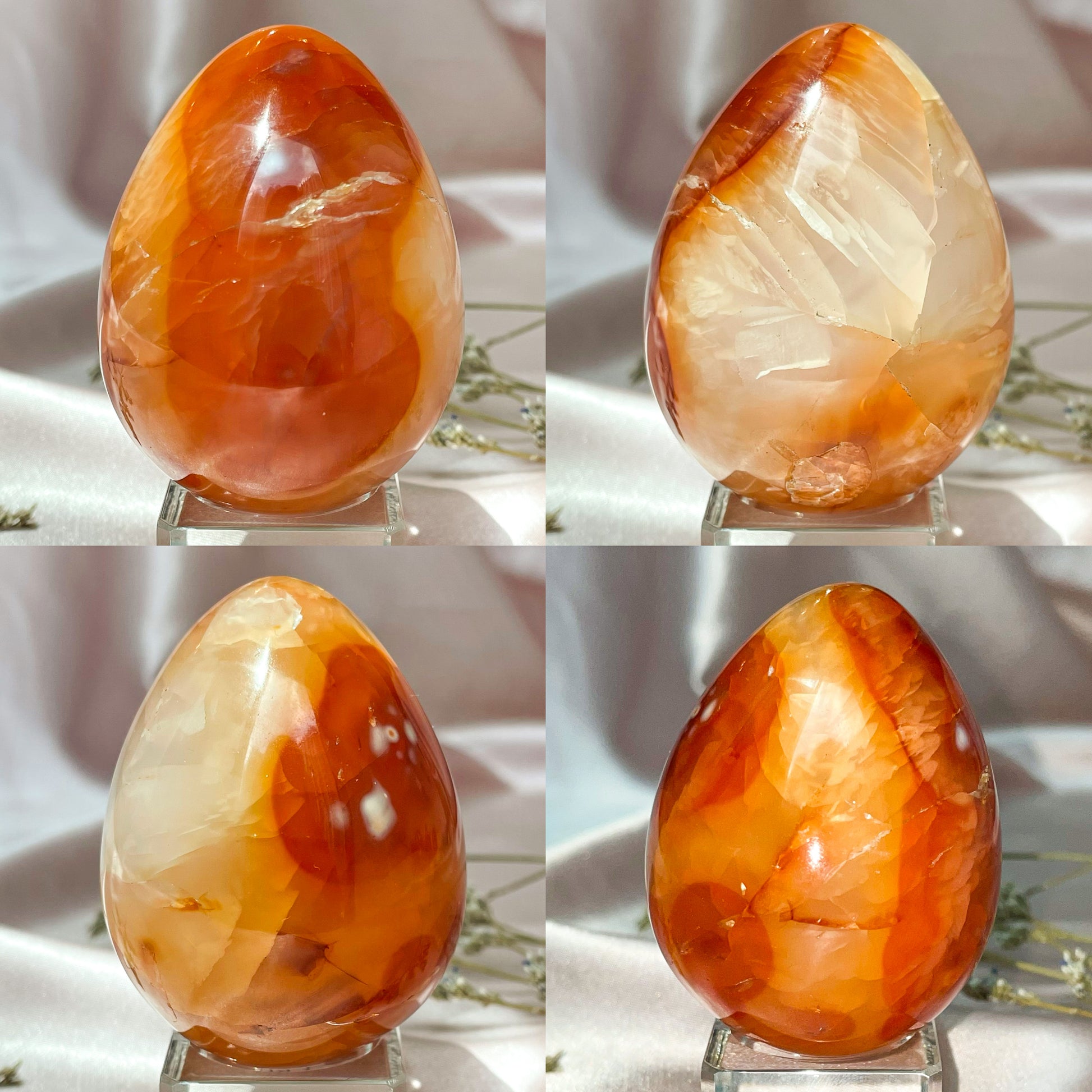 Carnelian Eggs for Creativity, Confidence and Fertility