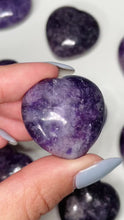 Load and play video in Gallery viewer, Lepidolite Puffy Mini Heart
