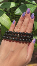 Load and play video in Gallery viewer, Gold Sheen Obsidian Bead Bracelet
