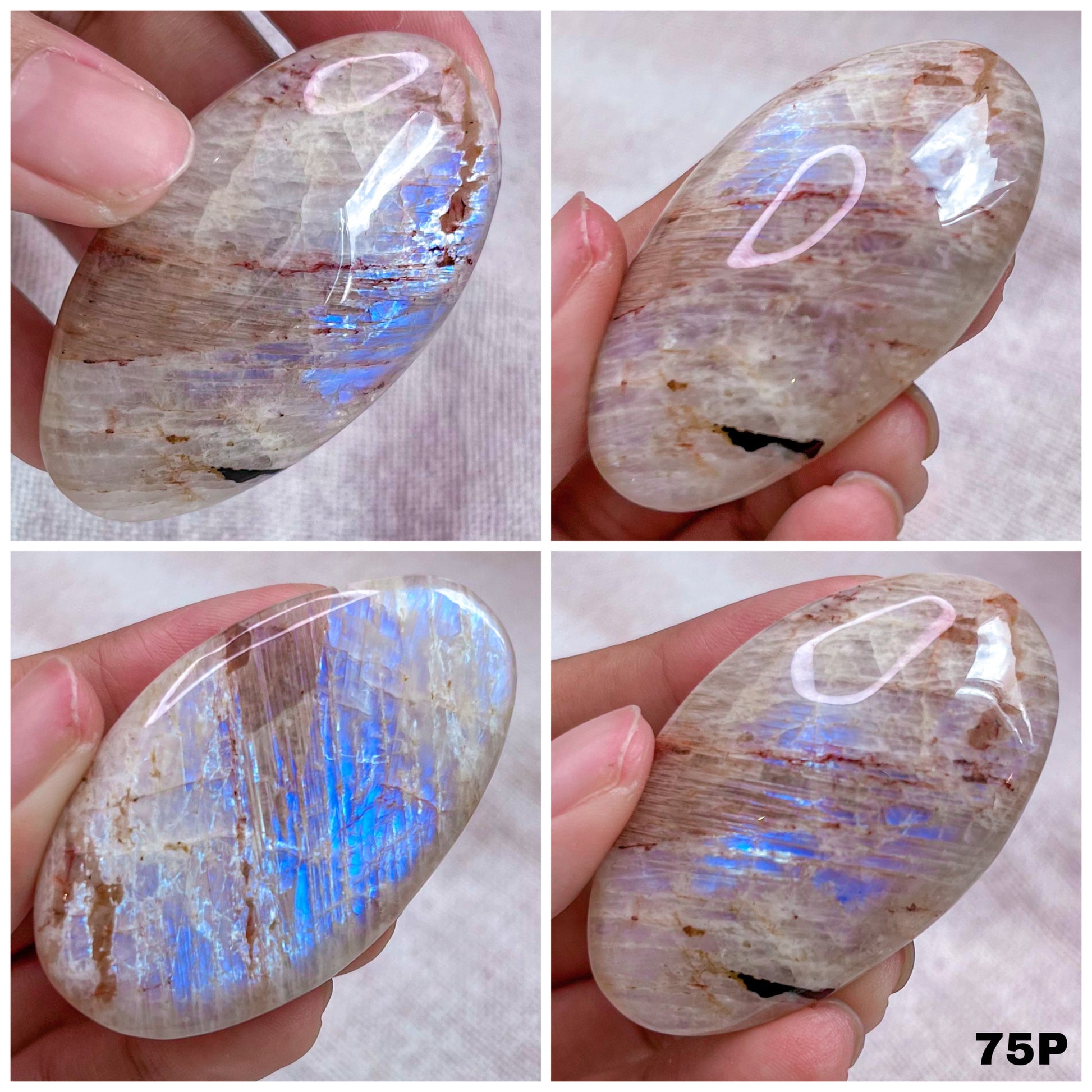 Flashy Belomorite Moonstone Palm Stone