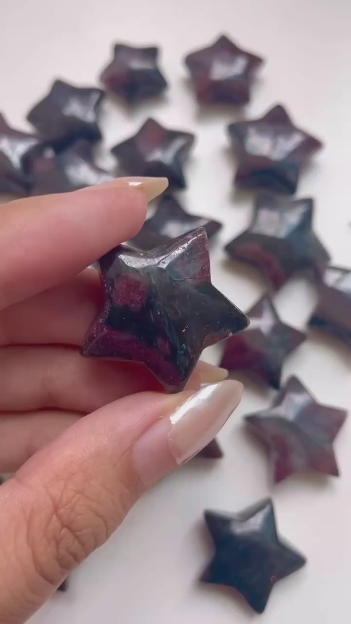 Mini Stars of Garnet and Arfvedonite