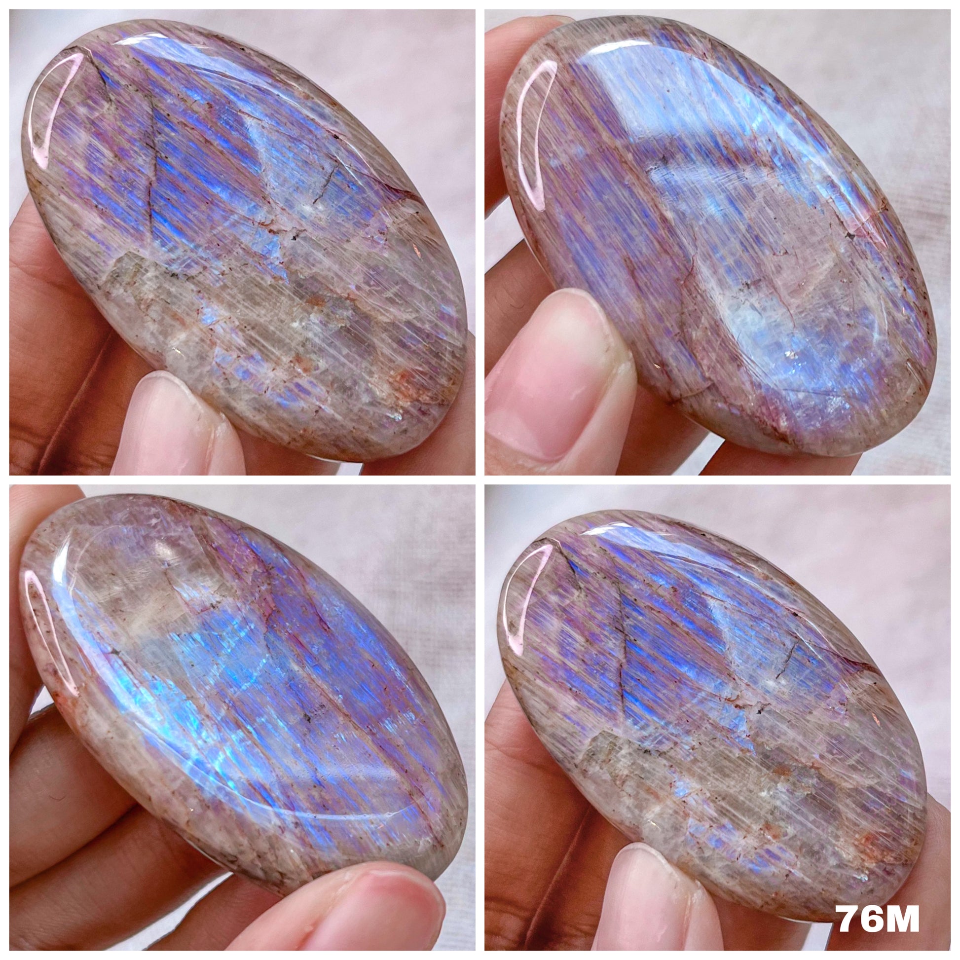 Flashy Belomorite Moonstone Palm Stone