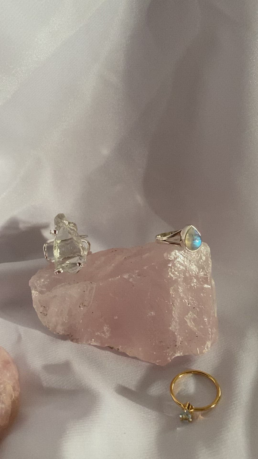 Large Moonstone on Split Band Silver Ring MR-02