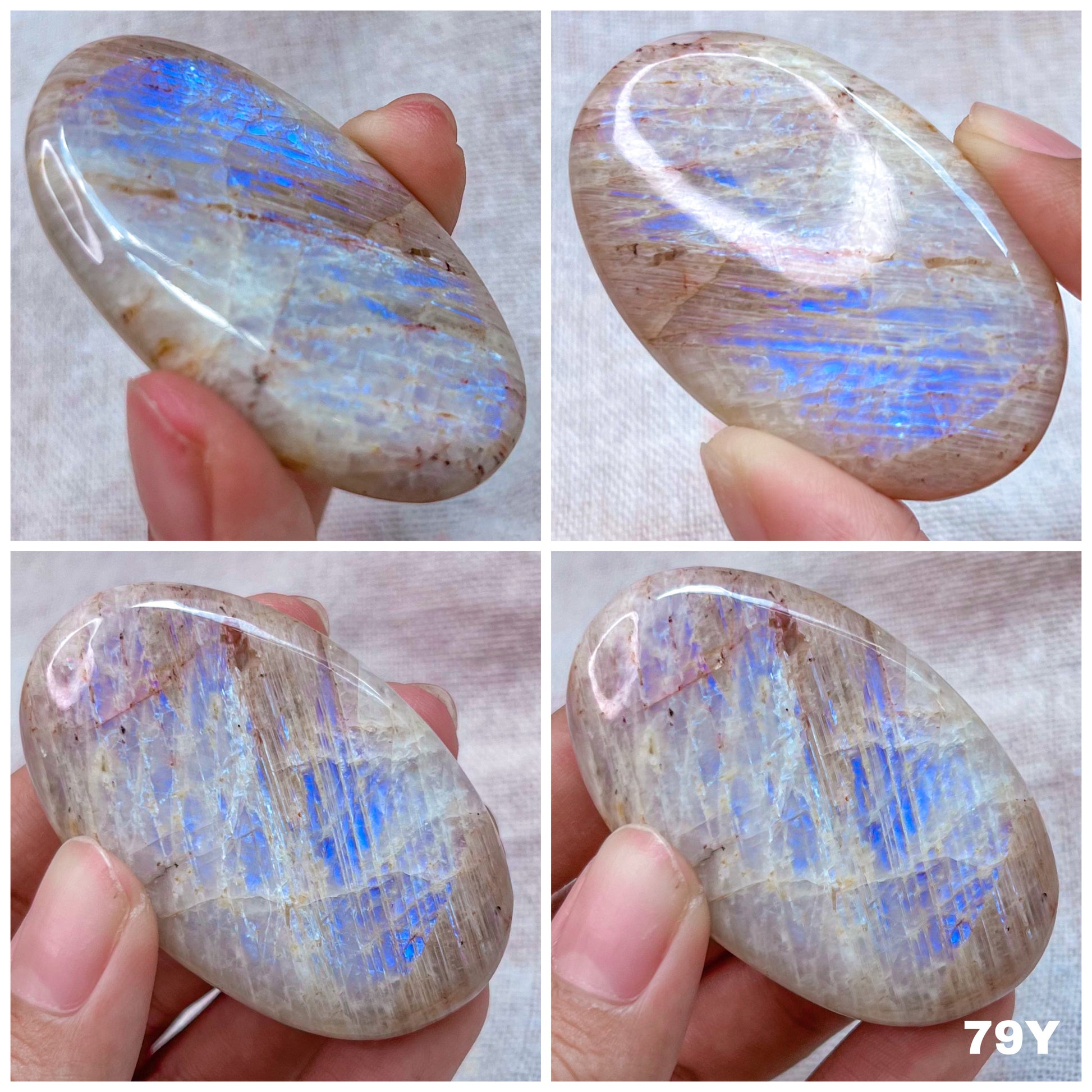Flashy Belomorite Moonstone Palm Stone