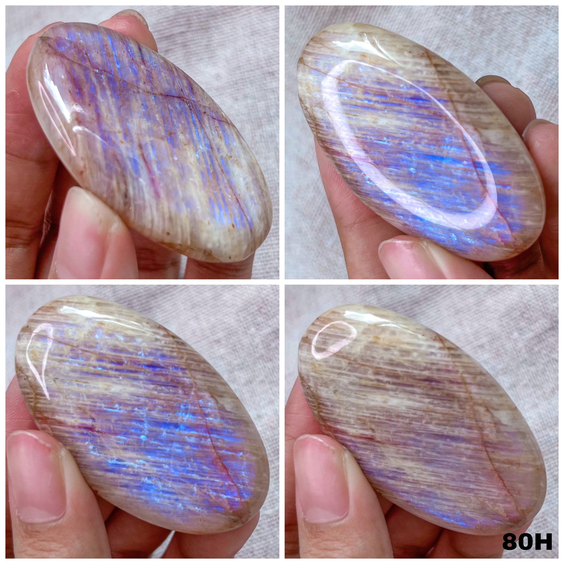 Flashy Belomorite Moonstone Palm Stone