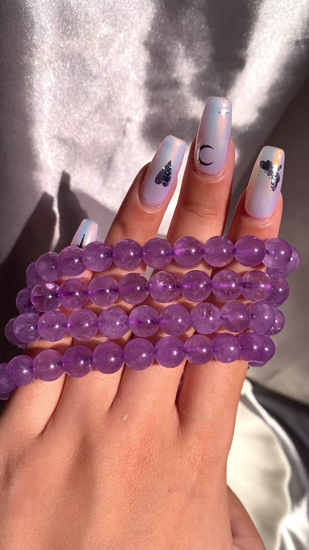 Lavender Amethyst Bead Bracelet